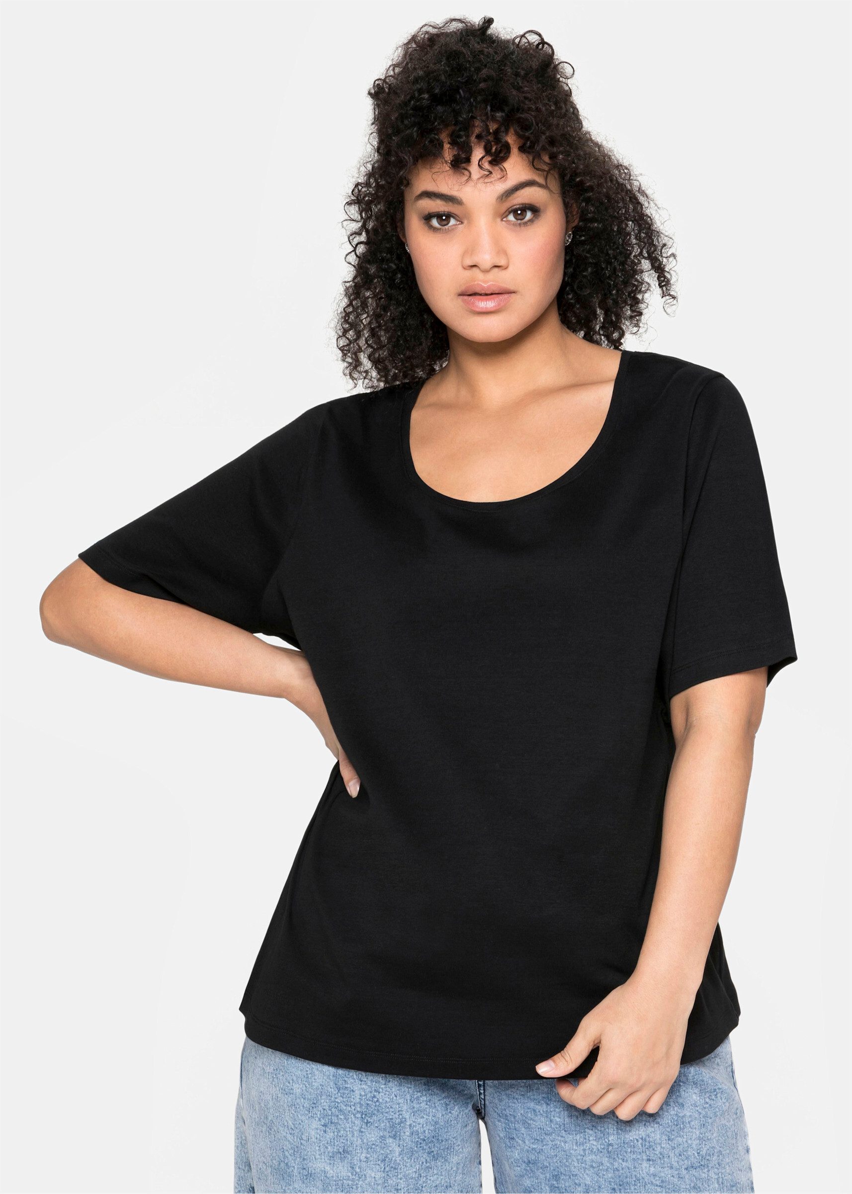 Sheego T-Shirt T-Shirt . aus reiner Baumwolle günstig online kaufen