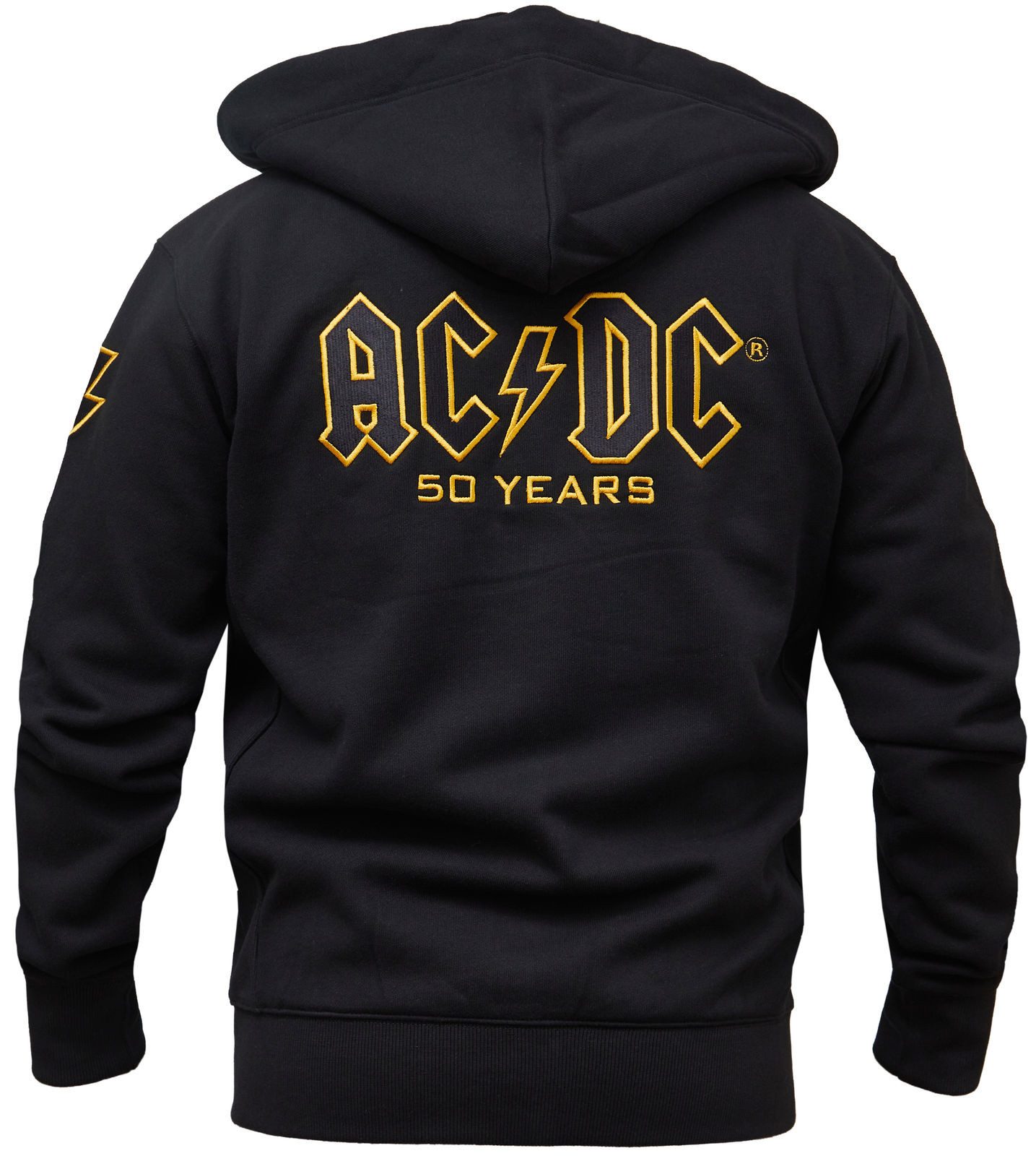 Capricorn Rockwear Kapuzensweatjacke AC/DC x CAPRICORN Rockwear 50 Years Black Logo hochschließender Kragen