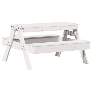 vidaXL Gartentisch Picknicktisch für Kinder Weiß 88x97x52 cm Massivholz Kiefer (1-St)