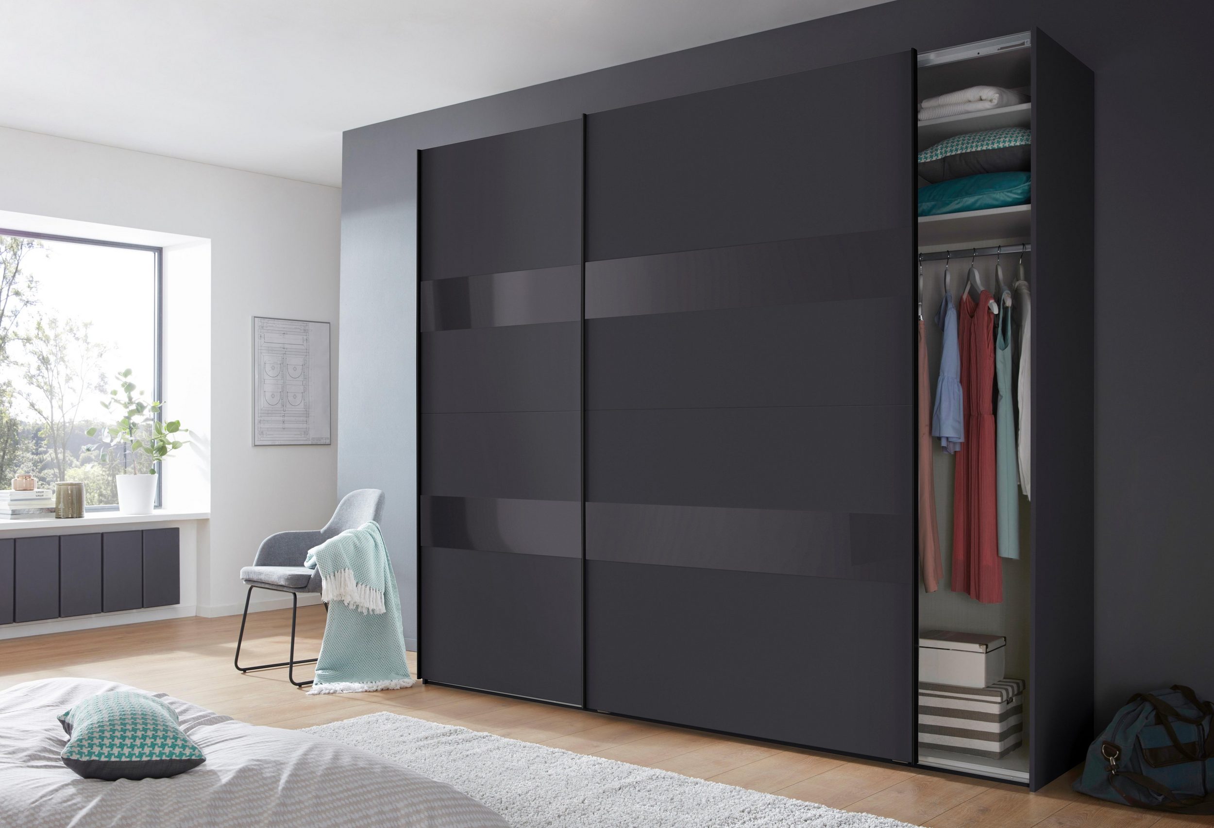 Wimex Schwebetürenschrank »Altona« mit Glaselementen und zusätzlichen Einlegeböden