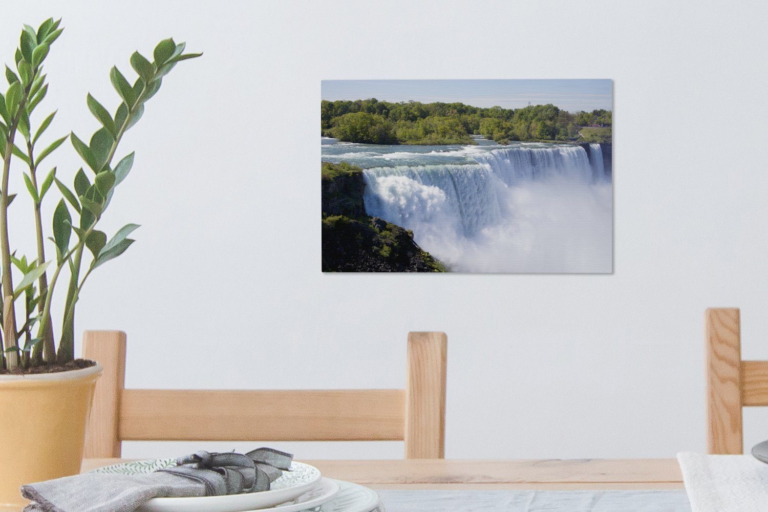 Wasserfall Leinwandbilder, Amerika, - OneMillionCanvasses® Leinwandbild Baum cm - 30x20 St), Aufhängefertig, (1 Wandbild Wanddeko,