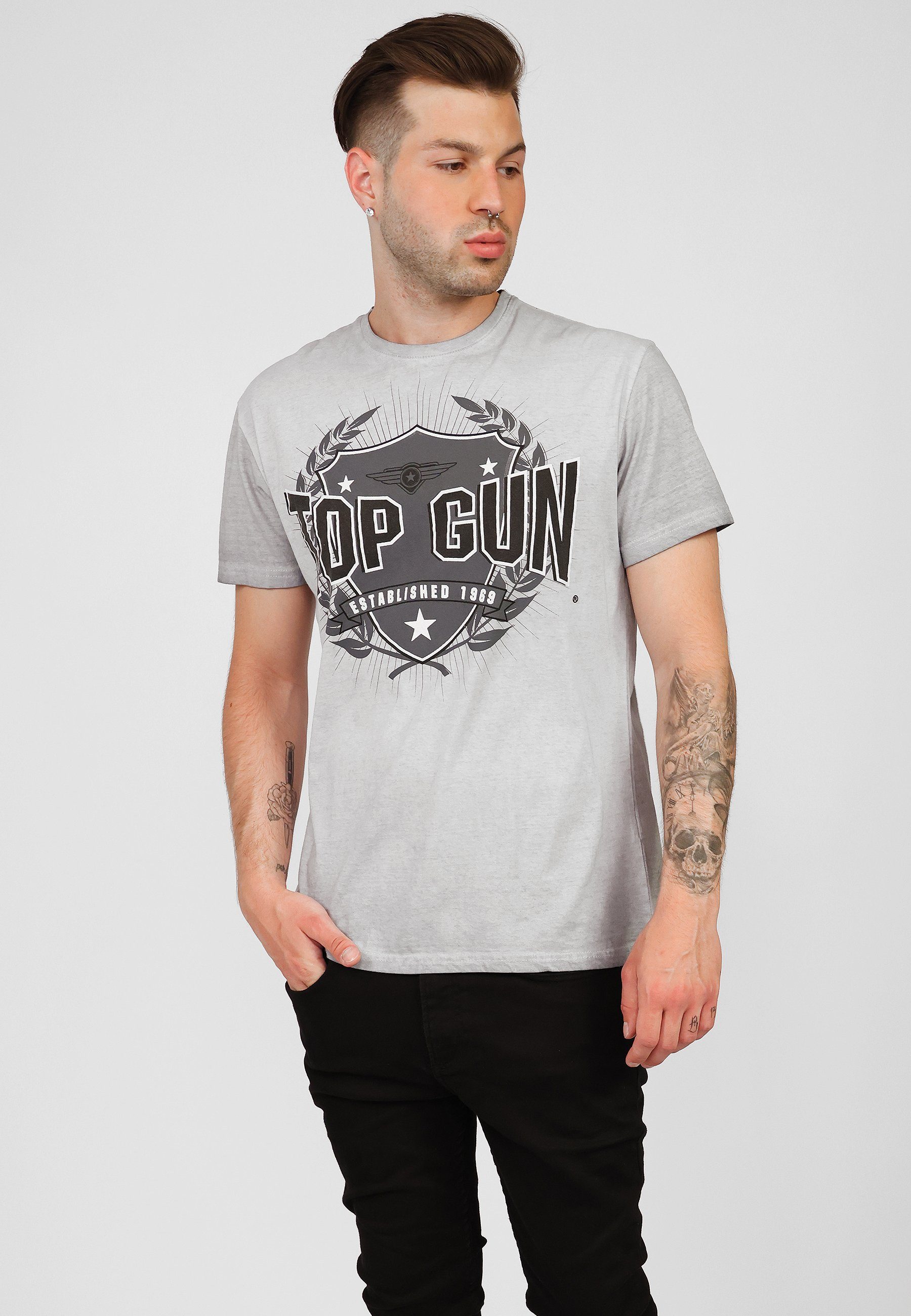 T-Shirt TOP grey TG20212104 light GUN