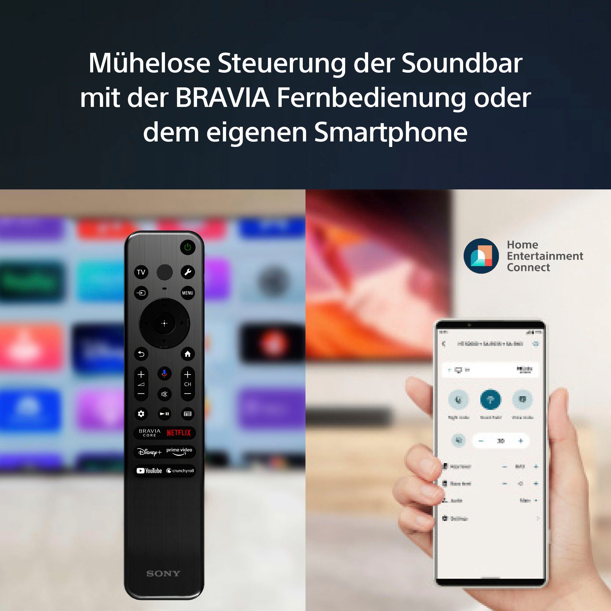 Sony HTS2000 Dolby App-Steuerung) 3.1 Soundbar (Bluetooth, Atmos® (WiFi), 250 W, WLAN