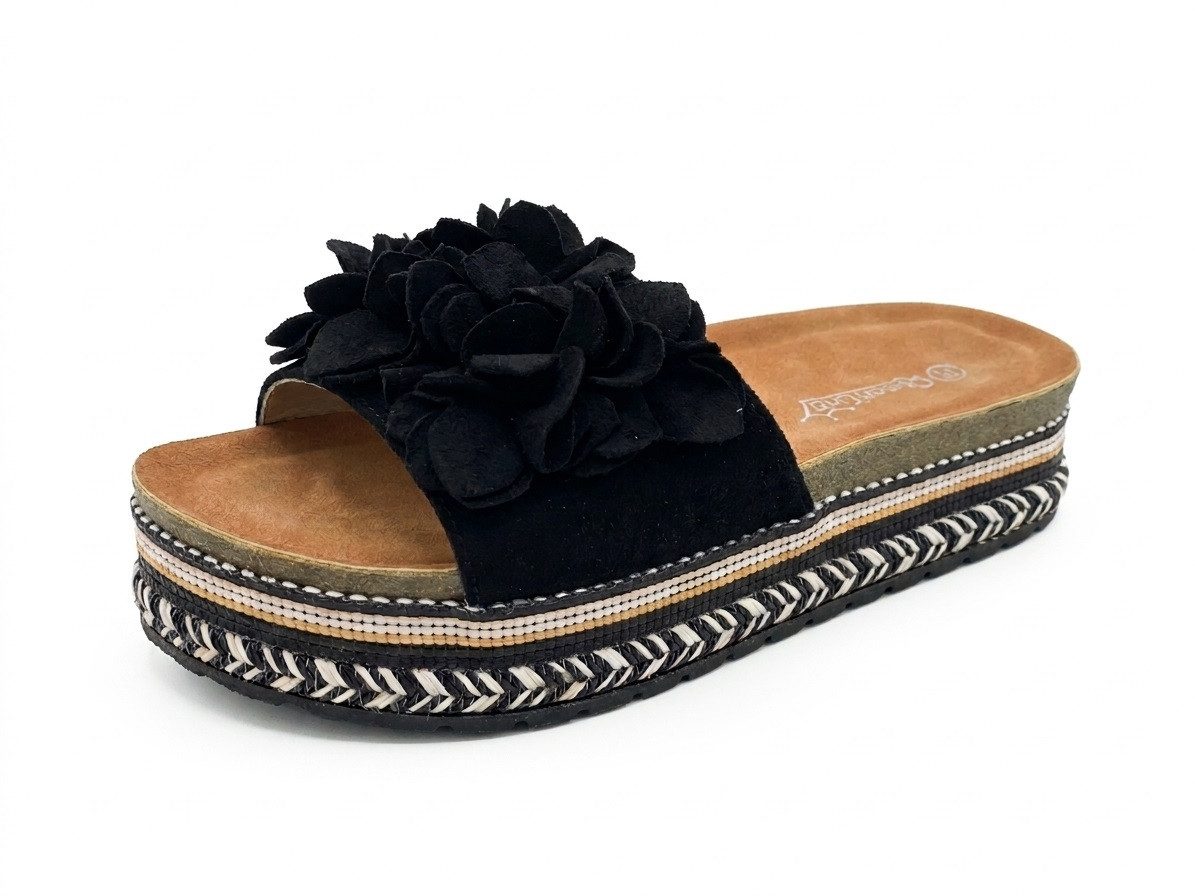 Pogolino TL891 Plateausandale NICHT FÜR BREITE FÜße Damen Sandalen mit Plateausohle und Blumen