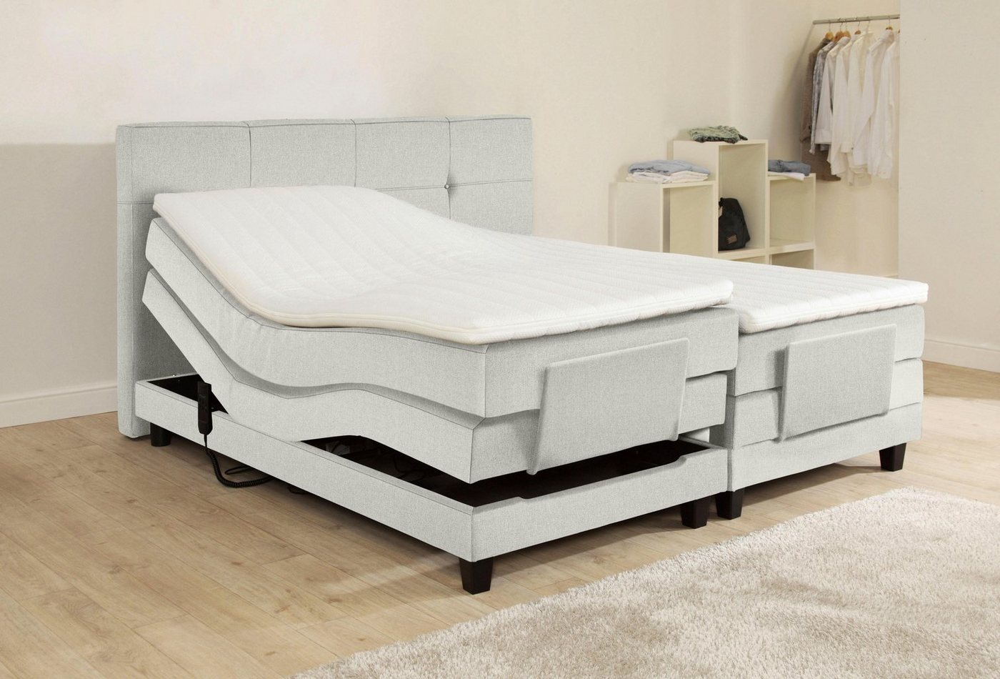 ADA trendline Boxspringbett »Gildo«, mit motorischer Verstellung, Füße in Buche Tabak-kaufen