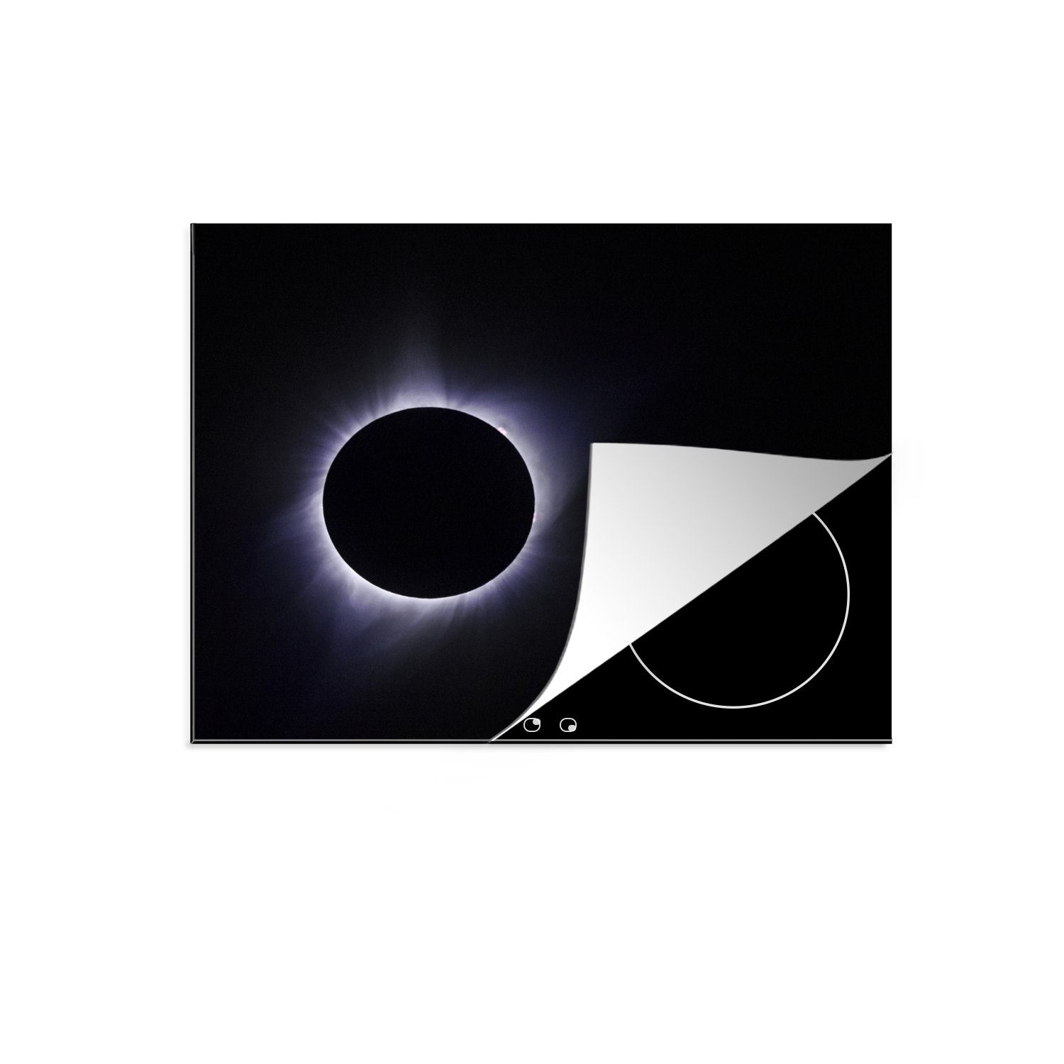 Schattierungen, cm, Ceranfeldabdeckung 60x52 Eclipse Mobile Vinyl, Arbeitsfläche nutzbar, (1 mit Herdblende-/Abdeckplatte MuchoWow tlg), blauen