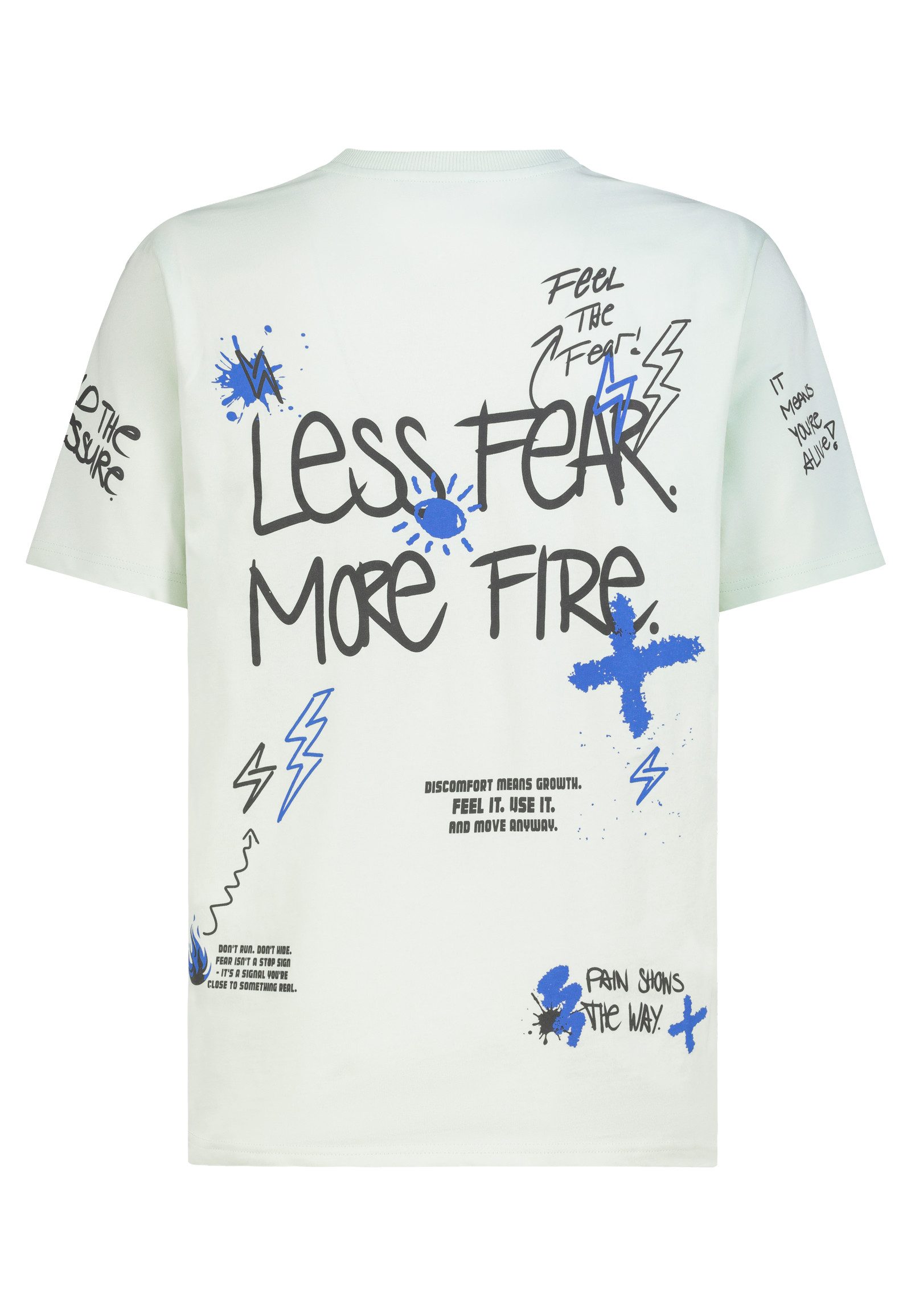 SUBLEVEL T-Shirt Herren Baumwoll-Shirt mit Statement Druck Relaxed Fit T-Shirt, Front- und Backprint, Schriftzug