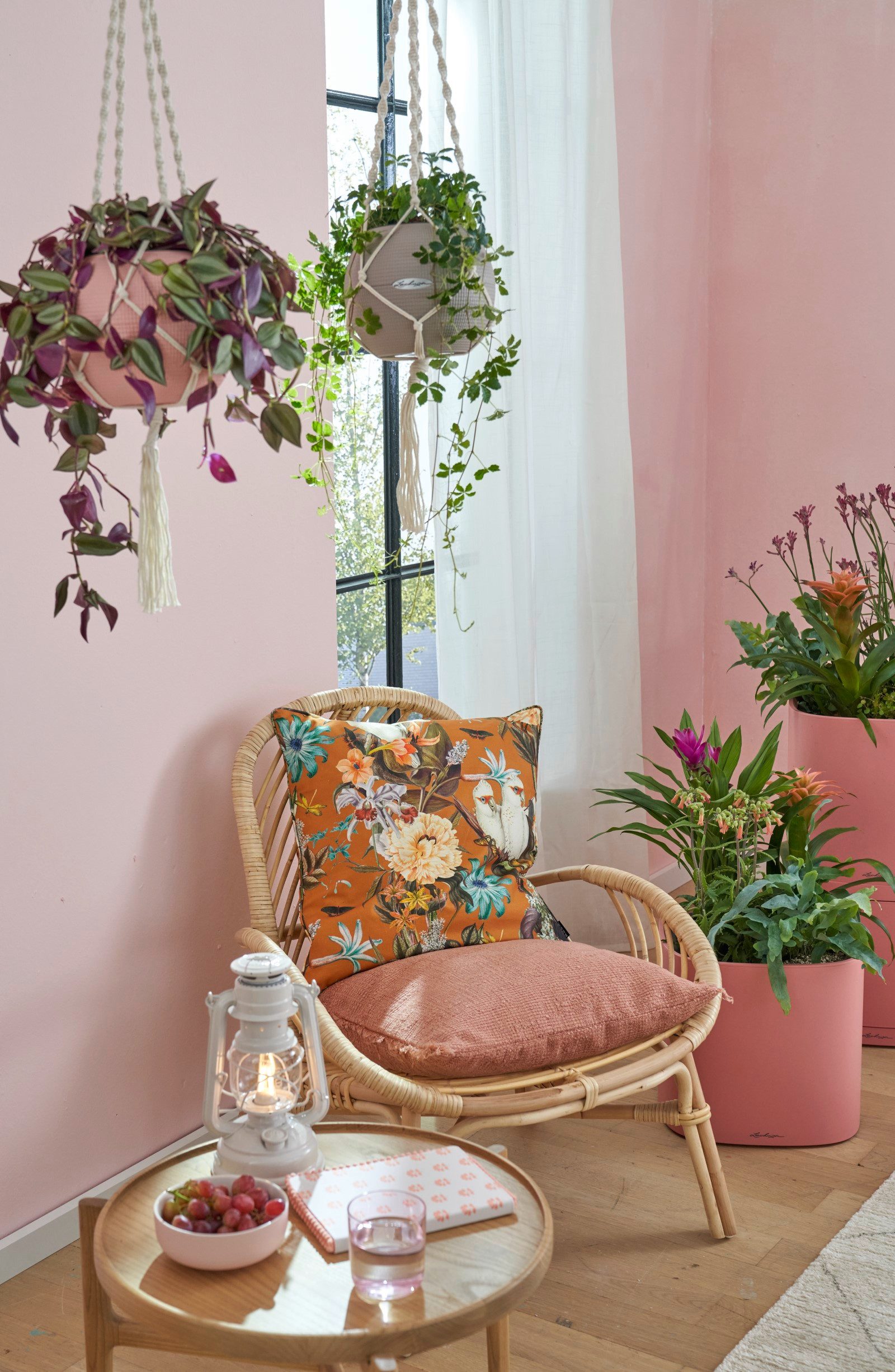 H.O.C.K. Sitzwürfel H.O.C.K. Botanic Hocker rund ø45x45cm camel Vögel Blume günstig online kaufen