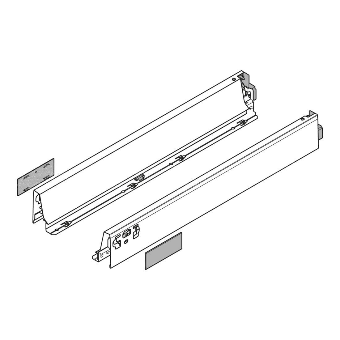 blum Teleskop-Vollauszug Blum TANDEMBOX Zarge, Höhe N 68 mm, NL 400 mm, links/rechts, für TANDE