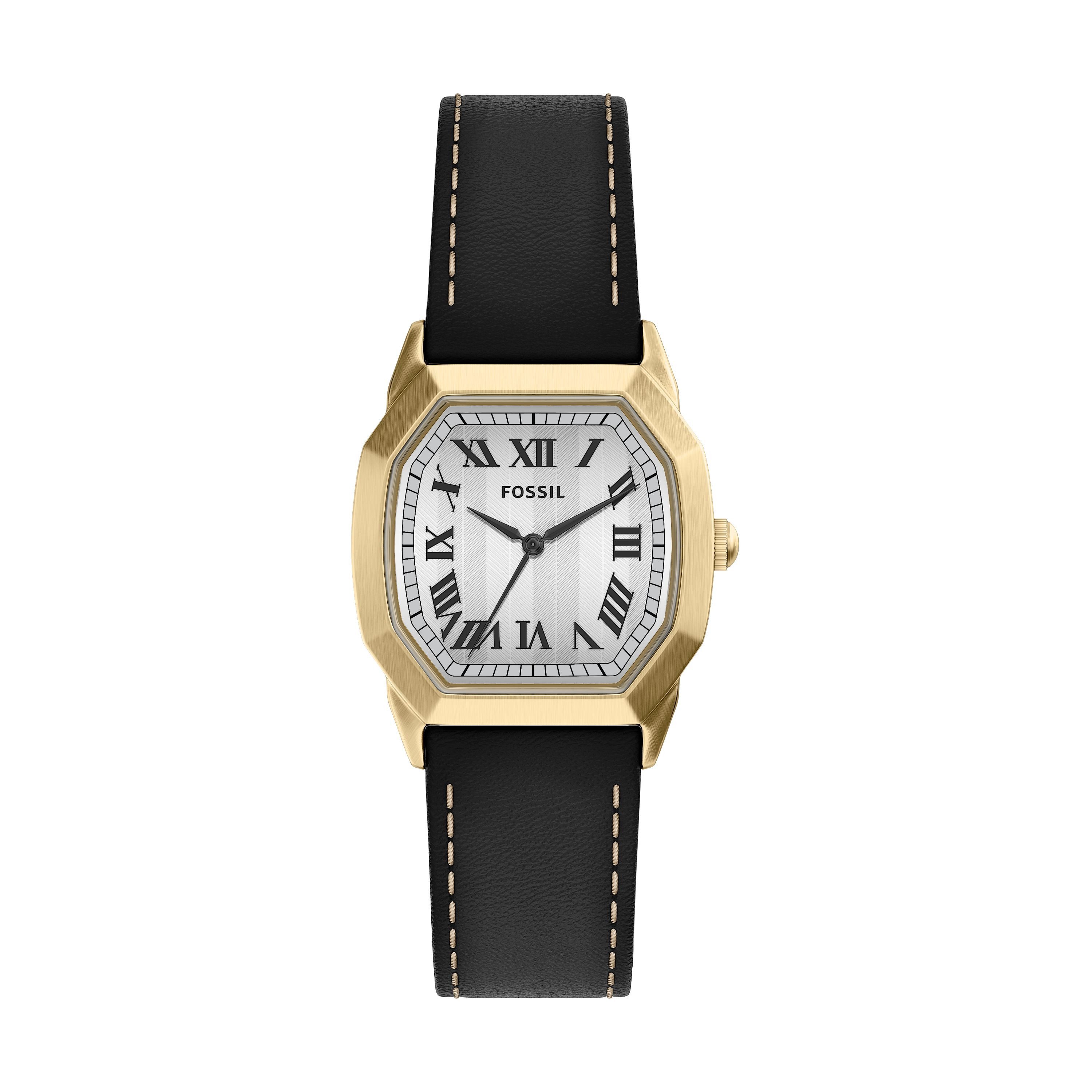 Fossil Quarzuhr Harlow FS6215, Armbanduhr, Lederarmband, analog