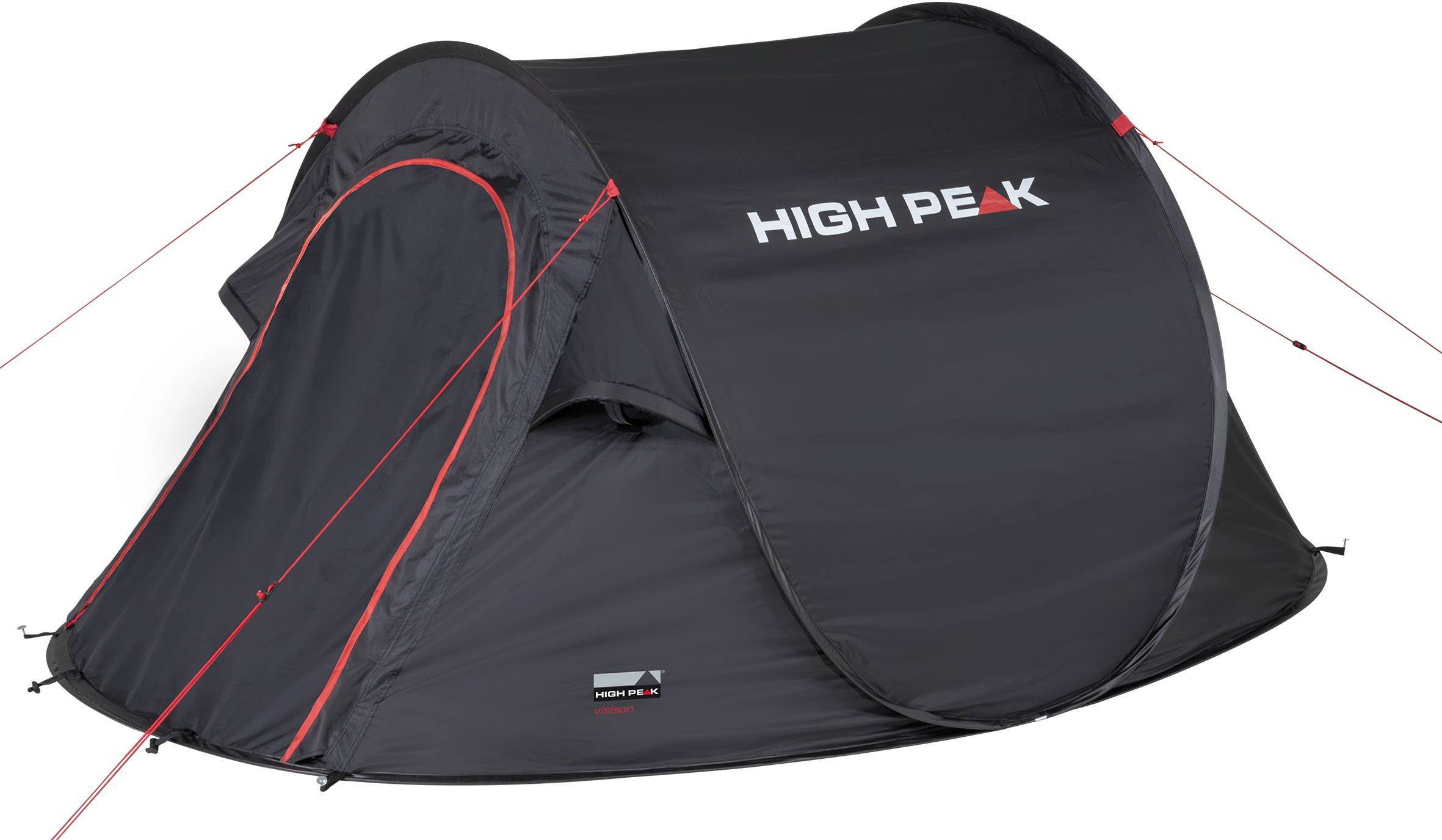 High Peak Wurfzelt Pop up Zelt Vision 2, Personen: 2 (mit Transporttasche),  in Sekunden aufgestellt, Gewicht nur ca. 1.860 Gramm