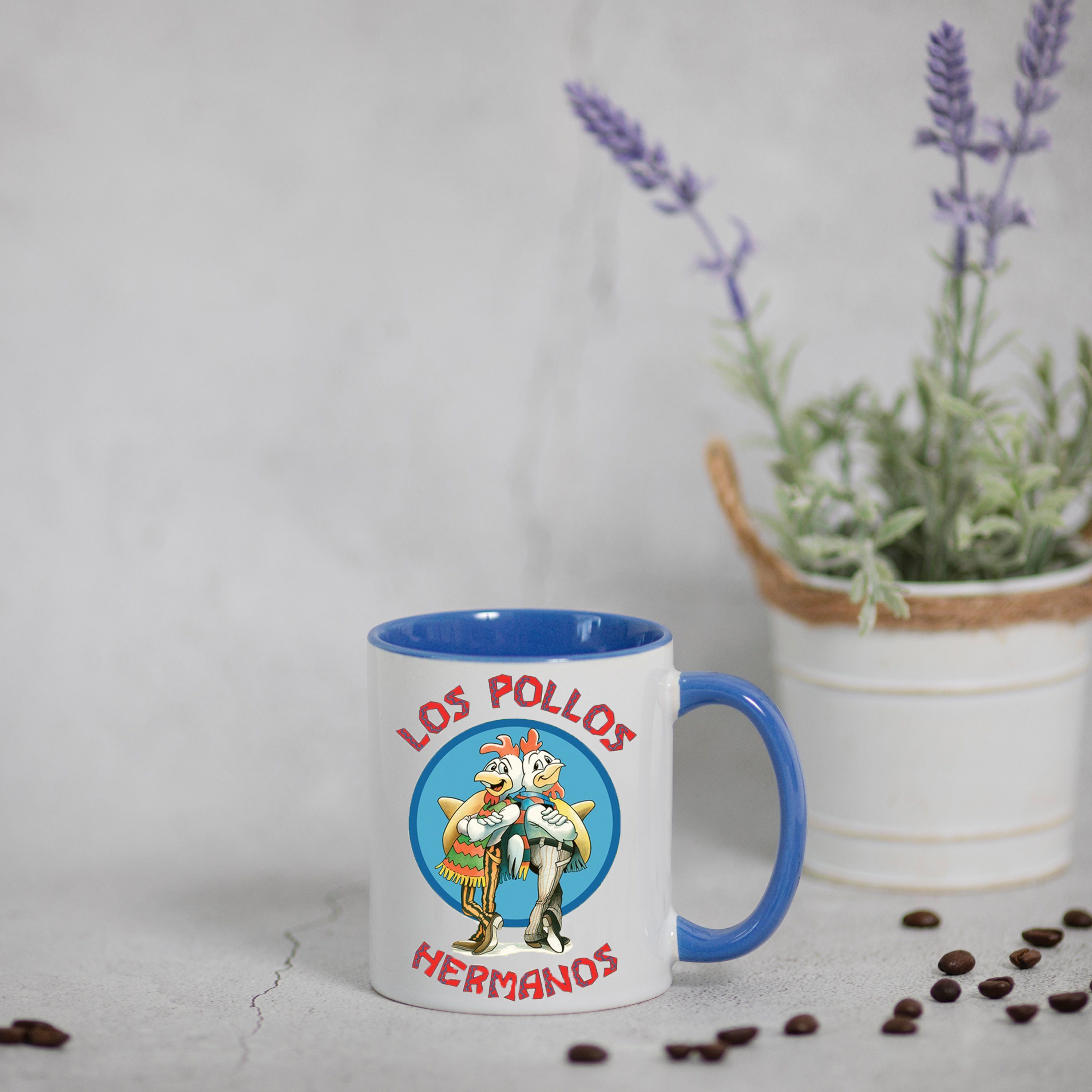 Youth Designz Tasse Los Pollos Hermanos Kaffeetasse Geschenk mit lustigem Fun Print Spruch, Keramik