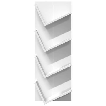 vidaXL Regal Wand-Bücherregal mit 4 Fächern Weiß 33x16x90 cm, 1-tlg.