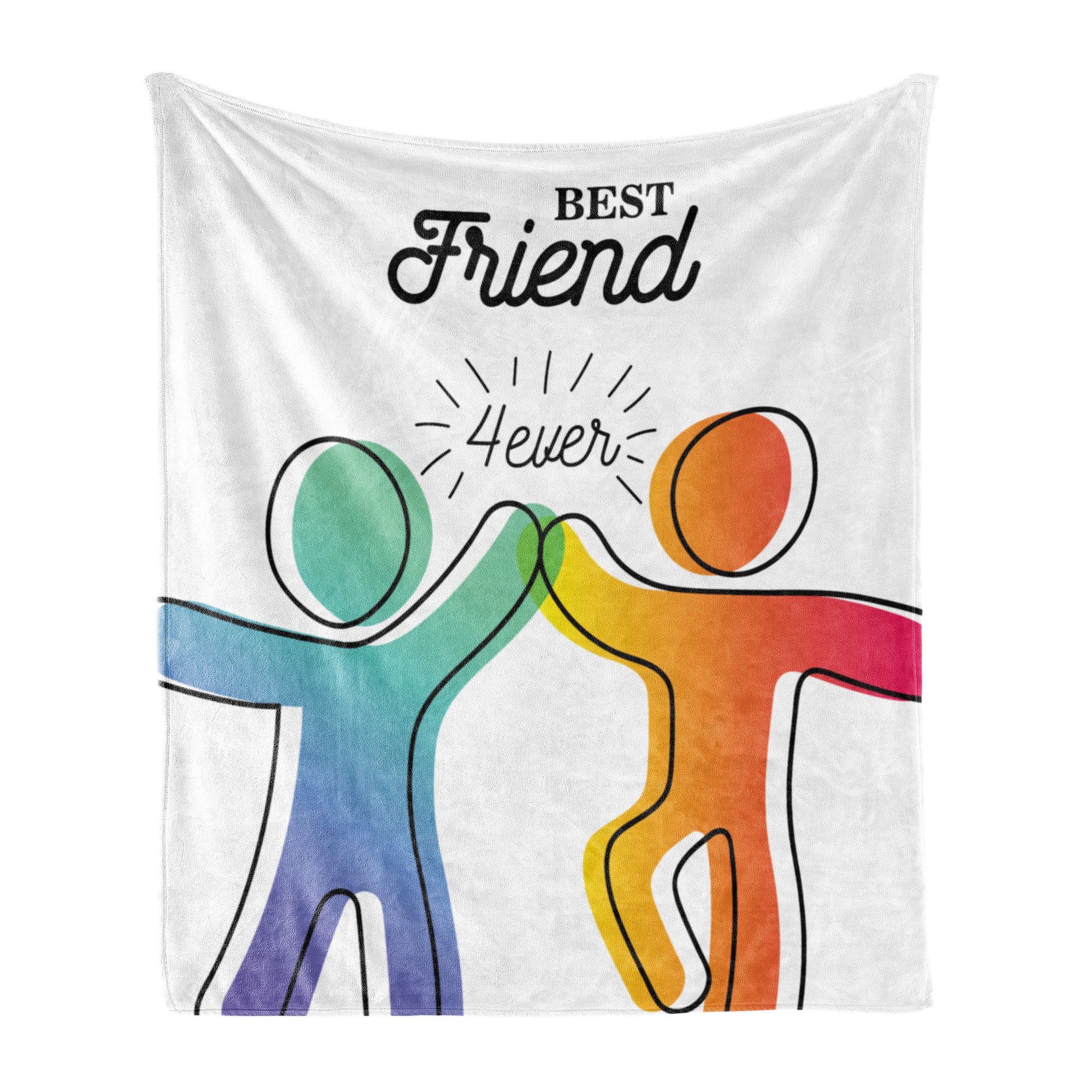 Wohndecke Gemütlicher Plüsch für den Innen- und Außenbereich, Abakuhaus, Bester Freund High 5 Buddies Kunst