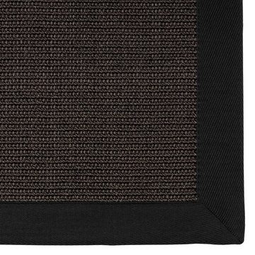 Sisalteppich Havanna Schwarz, Teppich in verschiedenen Größen, Teppichläufer, Karat, rechteckig, Höhe: 6 mm, Mit Bordüre