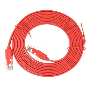 Goobay Goobay CAT 6 Flach-Patchkabel, U/UTP, Rot LAN-Kabel