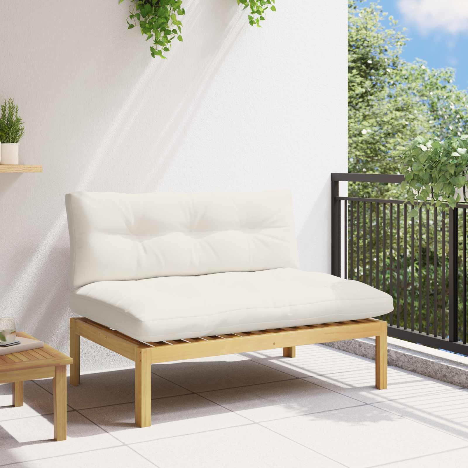 vidaXL Sofaelement Mittelsofa Einheit Helles und cremeweiß 120 x 80 x 82 cm (1 St)