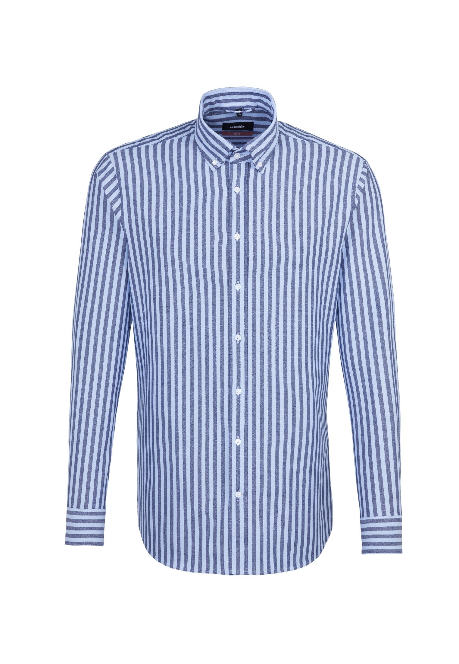 Herren Business Hemd Langarm Gestreift - Regular Fit Button-Down Kragen