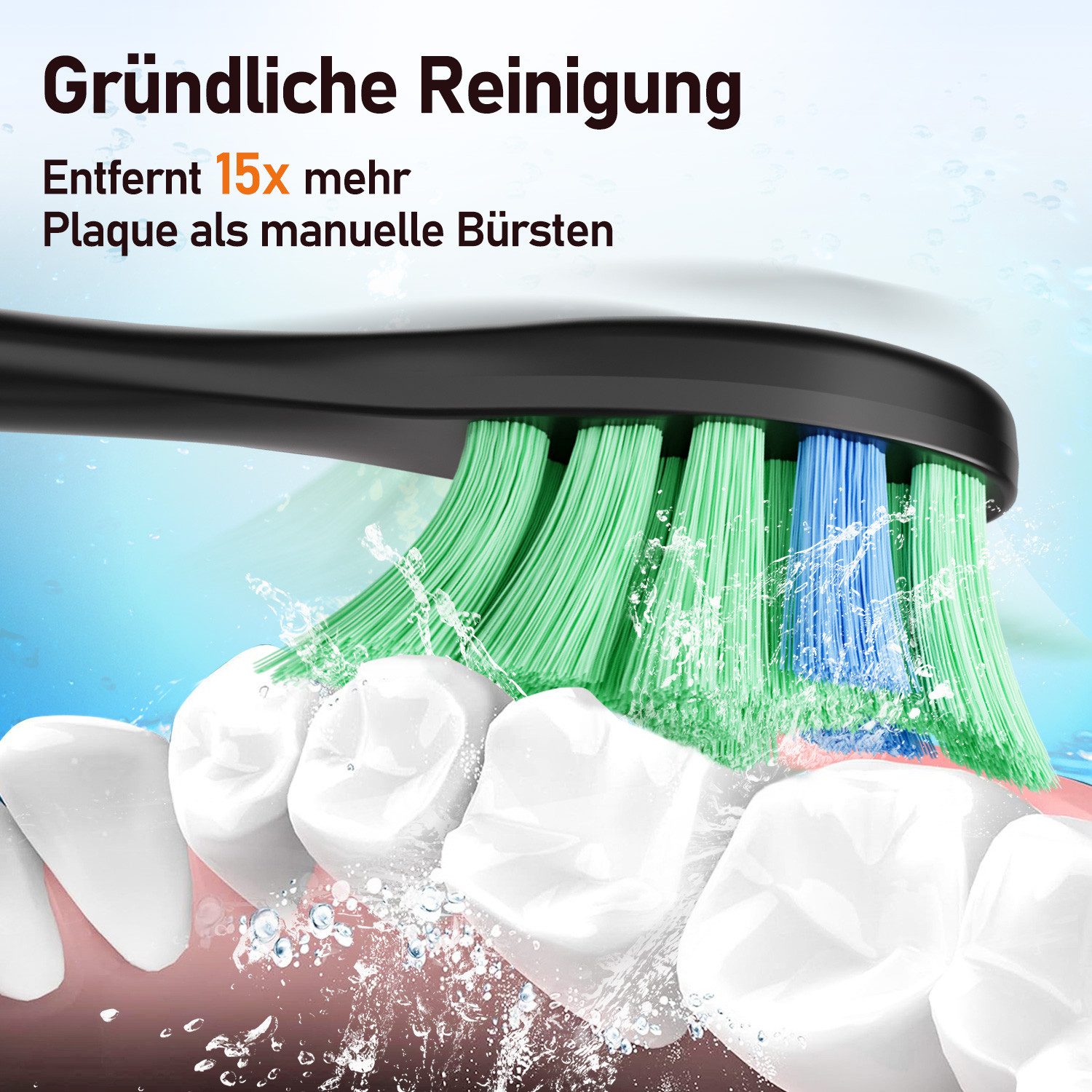 MCURO Aufsteckbürsten D36 Tiefenreinigung Aufsteckbürsten für D36 Elektrischen Zahnbürste, 2er Set, Arbeitet mit Precision Clean, 3D Whitening, Sensitive Clean, U-förmige Borsten, Standardgröße,Ersatzbürsten für tägliche Reinigung