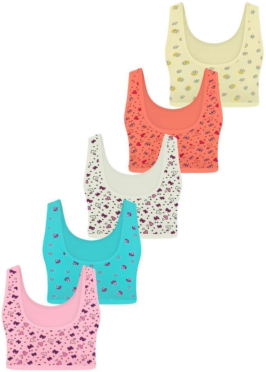 LOREZA Bustier 5er Set Mädchen Bustier BH - Mix - Bunt (Set, 5-tlg., 5er-Pack)