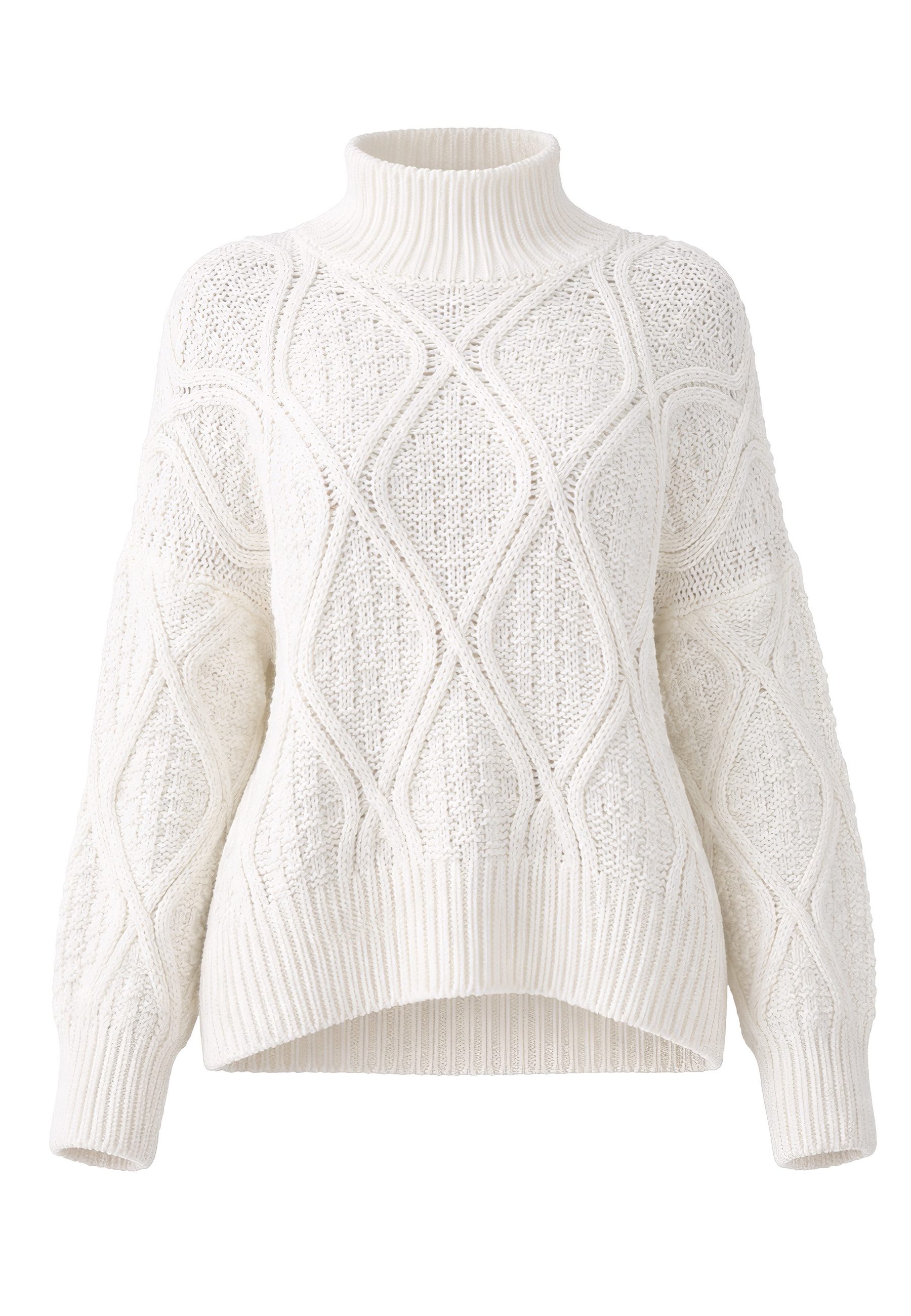 YC Fashion & Style Strickpullover mit Zopfmuster und Stehkragen in Unifarbe