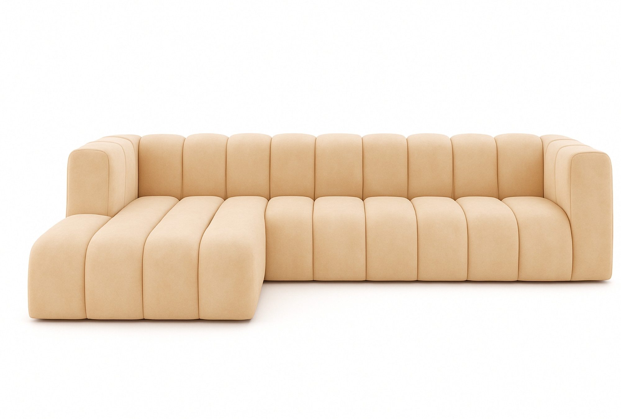 Kaiser Möbel Ecksofa Moderne aus Veloursstoff Salvador Grand L 318 cm, Ecksofa, Tiefe Sitzflächen,Premium-Velours Salvador,Design Soft-Cube
