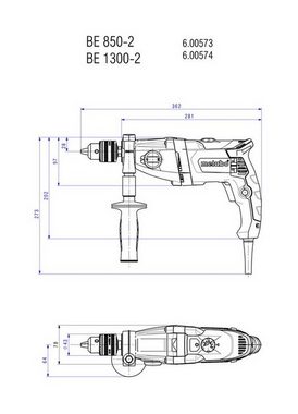 metabo Bohrmaschine BE 850-2, Bohrmaschine mit Schnellspannbohrfutter