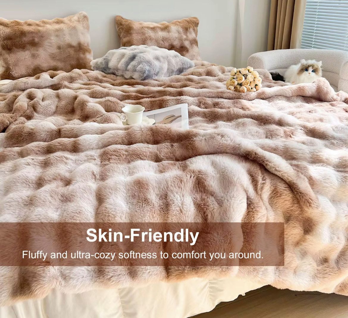 Wohndecke Kunstkaninchenfleece Plüschdecke 160x200 cm *kein fusseln kein Ha günstig online kaufen