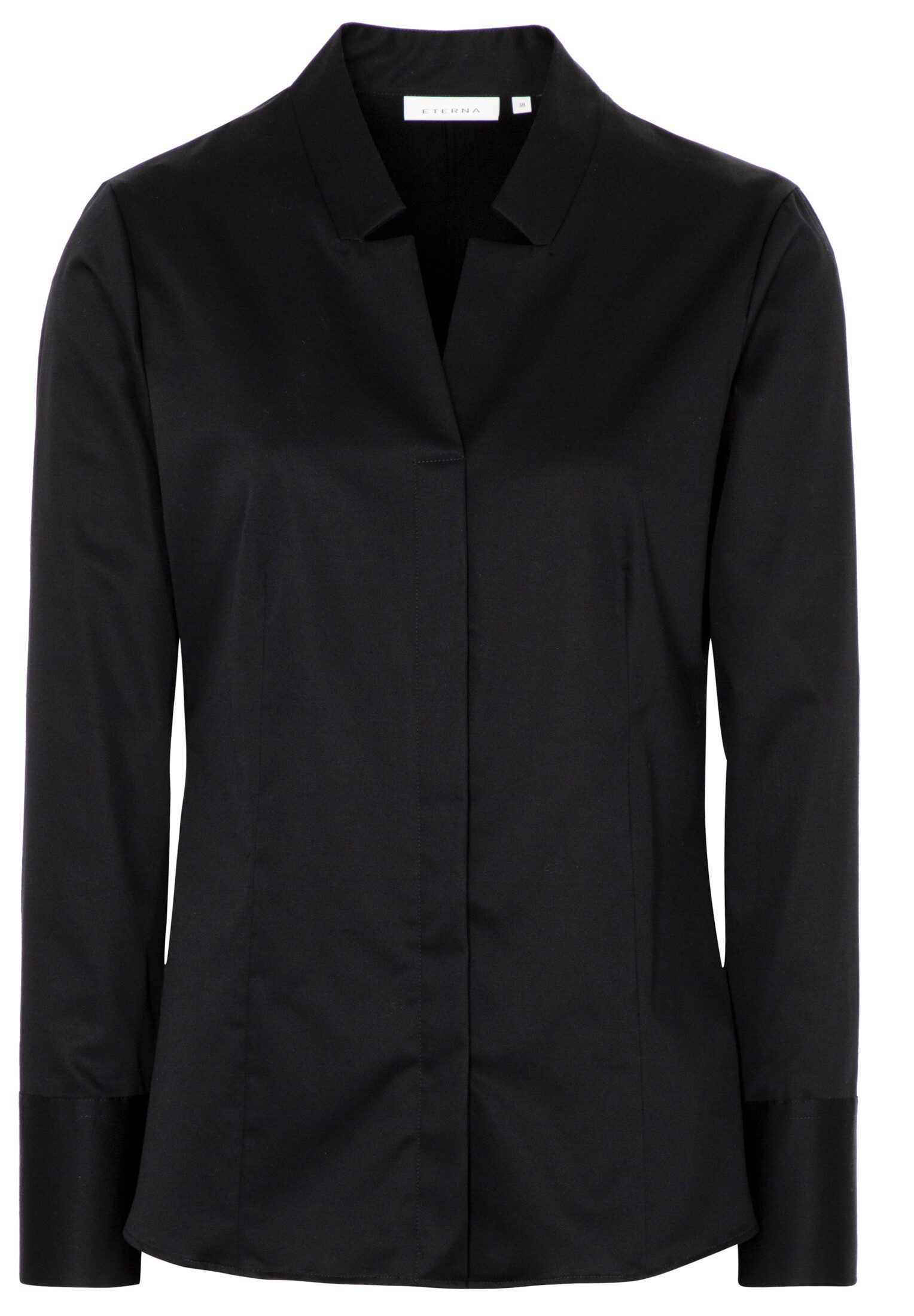 Eterna Blusentop ETERNA FEMININE FIT Langarm Bluse schwarz 5585-39-D929
