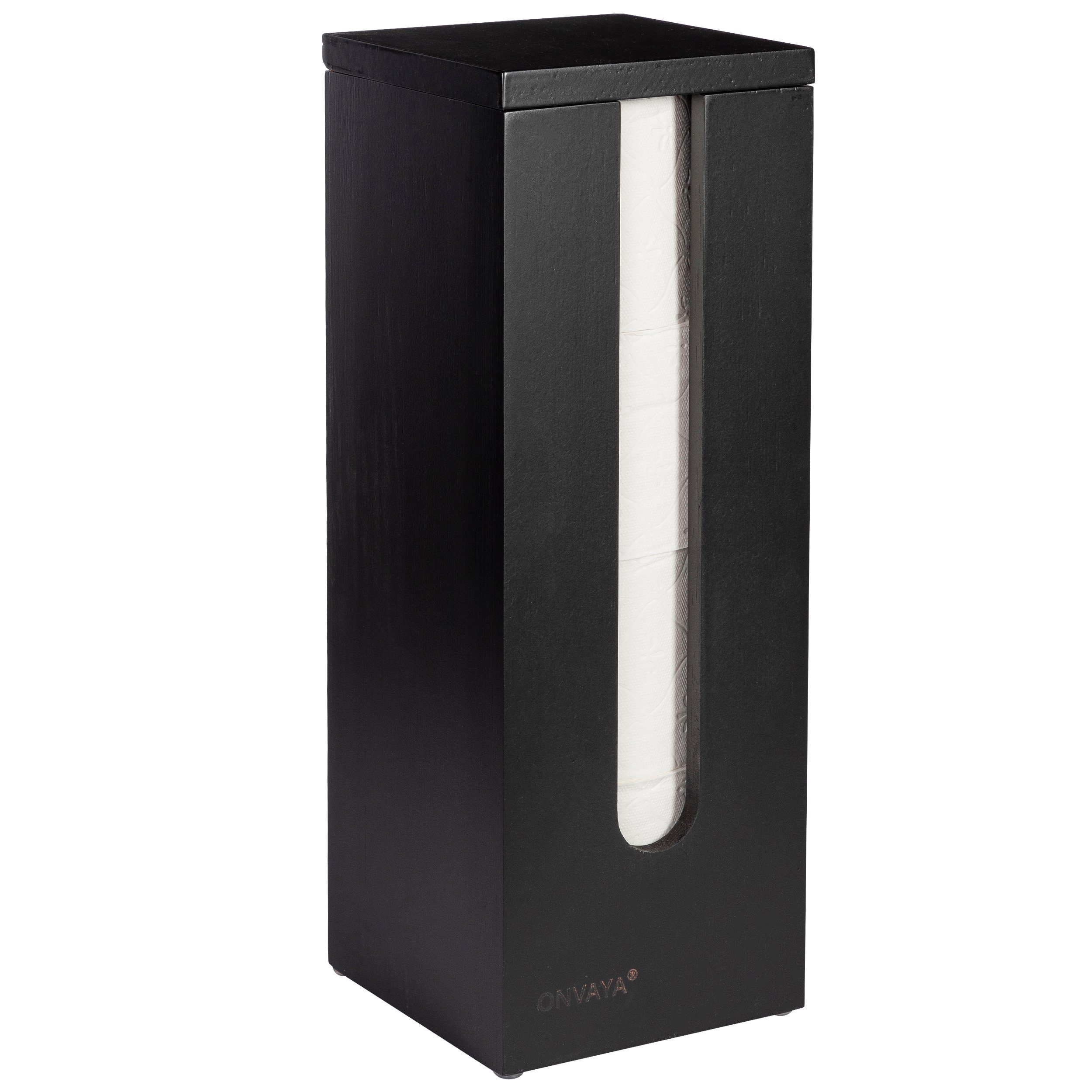 ONVAYA Toiletten-Ersatzrollenhalter Toilettenpapier Aufbewahrung aus Bambus für bis zu 4 Rollen