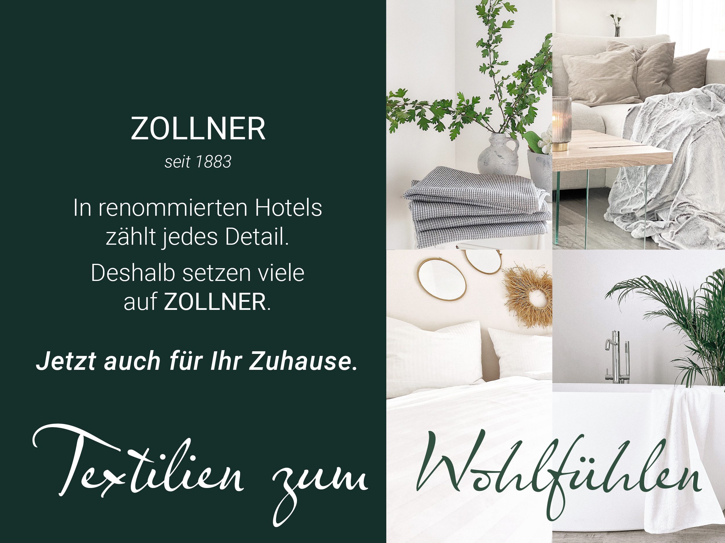 ZOLLNER Waschlappen, (10-St), 25 x 25 cm, 100% Baumwolle