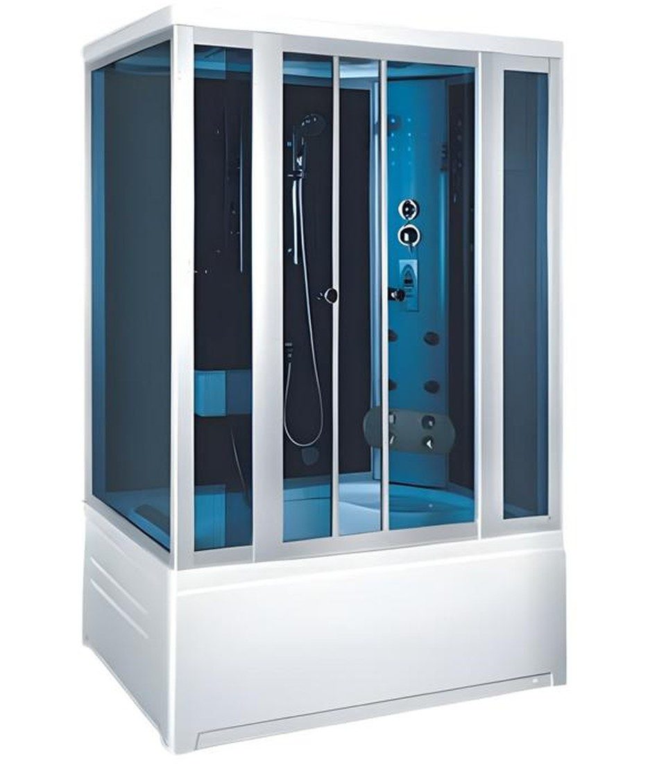 Xlmoebel Dampfdusche XLMOEBEL Multifunktionsdusche mit LED-Beleuchtung und Aluminiumrahmen, Duschkabine, Multifunktionsdusche, Made in Europa