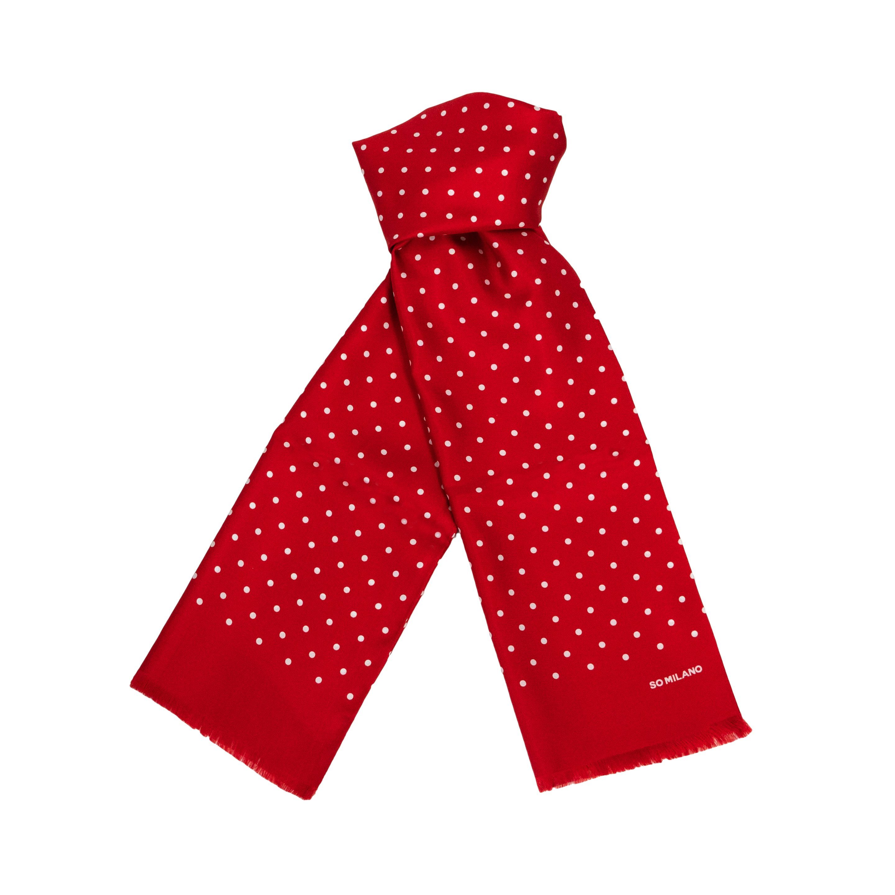 So Milano Seidenschal »Rot mit weißen Polka Dots«, Made in Italy, mit  Fransenabschluss online kaufen | OTTO