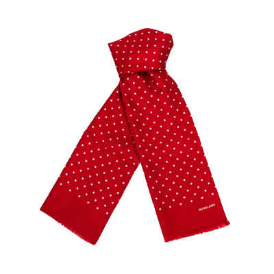 So Milano Seidenschal »Rot mit weißen Polka Dots«, Made in Italy, mit Fransenabschluss