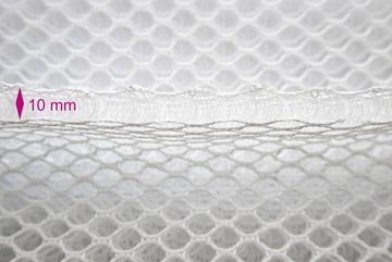 Ch.Cabanski Stoff Matratzenunterlage Abstandsgewirke 10mm Air Mesh - 2m Breit - Weiss