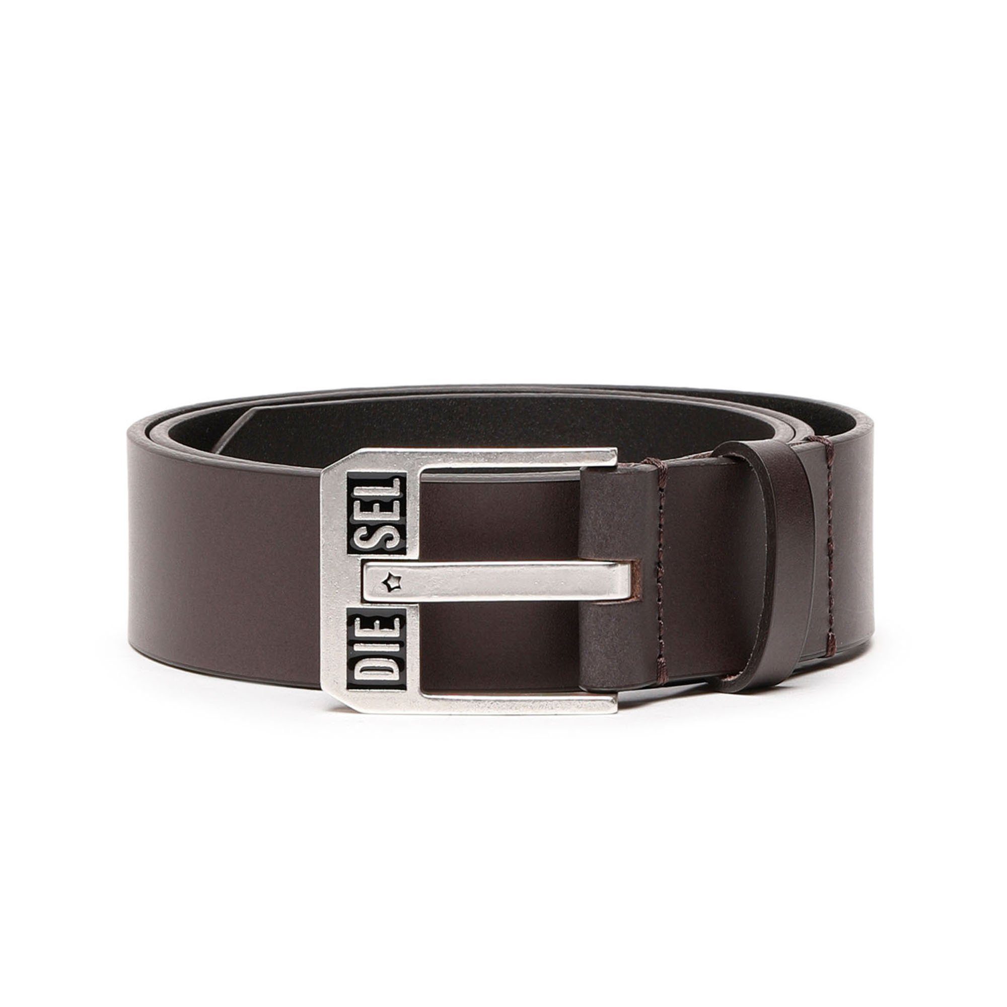 Diesel Ledergürtel Herren Metall Leder, Echt II, BLUESTAR Braun Gürtel 