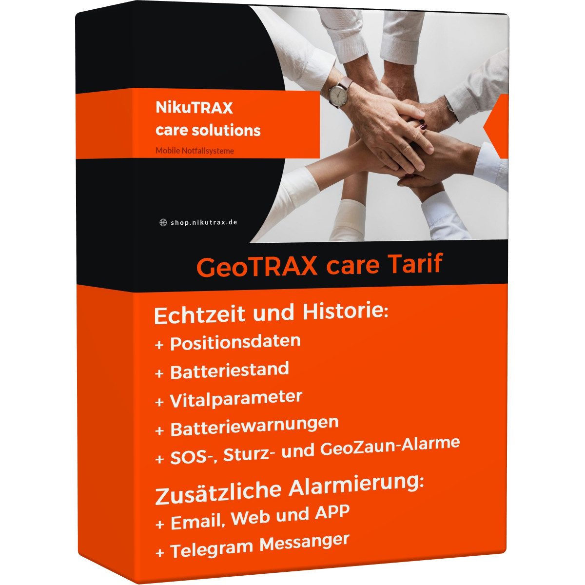 NikuTRAX Krankenpflegeuhr Notrufuhr mit aktivierter SIM & GeoTRAX Portal