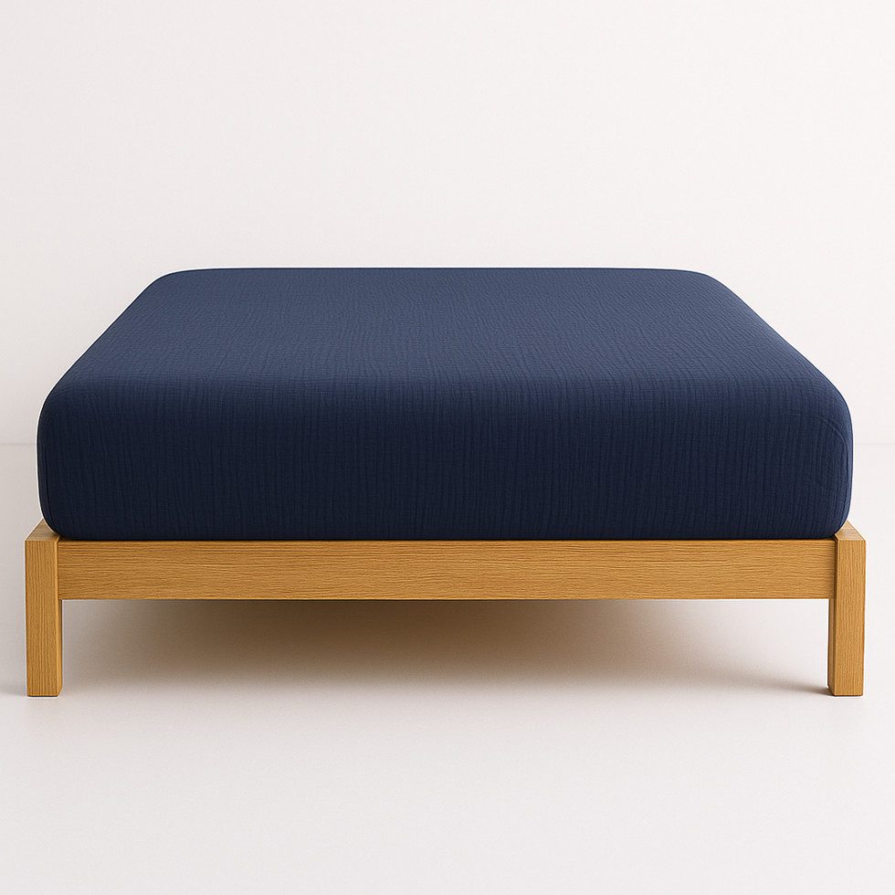 Sandiik Spannbettlaken Musselin Spannbettlaken mit Gummizug in Nachtblau, G günstig online kaufen