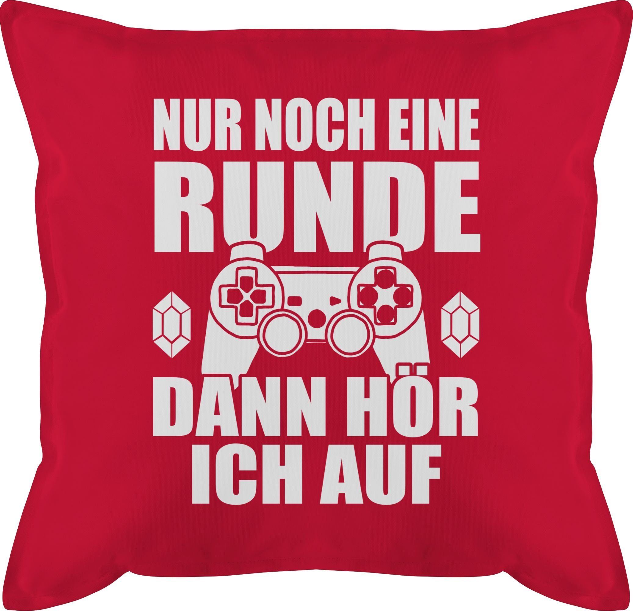 Shirtracer Dekokissen Nur noch eine Runde dann hör ich auf, Deko-Kissen mit Spruch 2 Rot