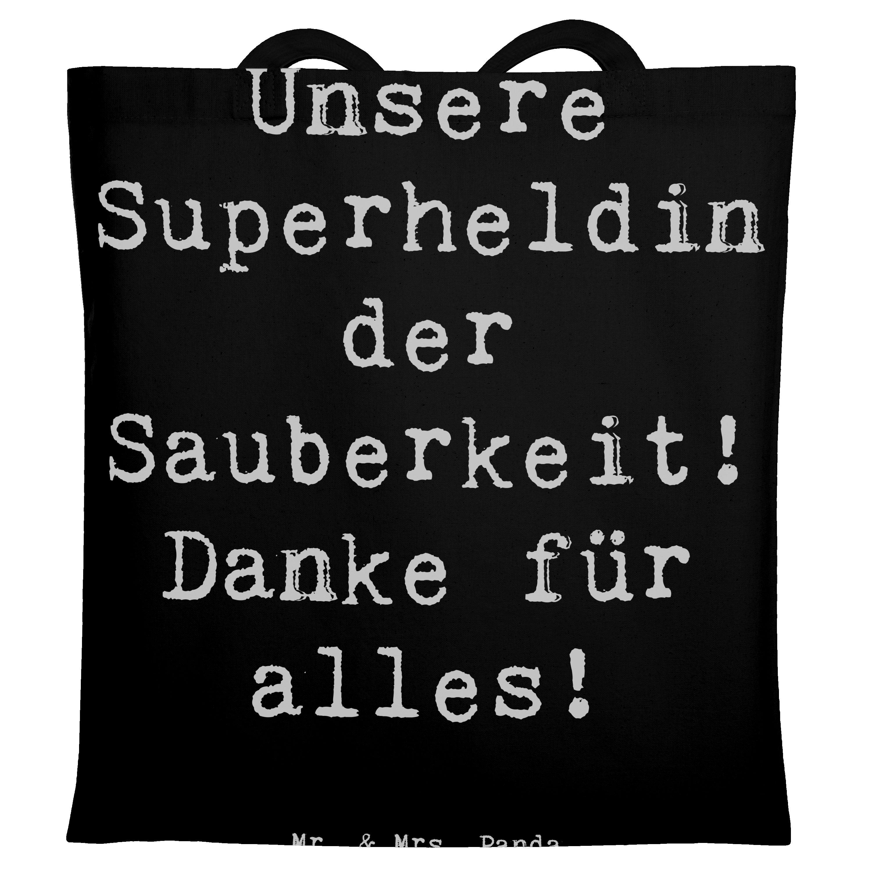 Tragetasche Putzfrau Superheldin - Schwarz - Geschenk, tägliche Heldentaten, Beut
