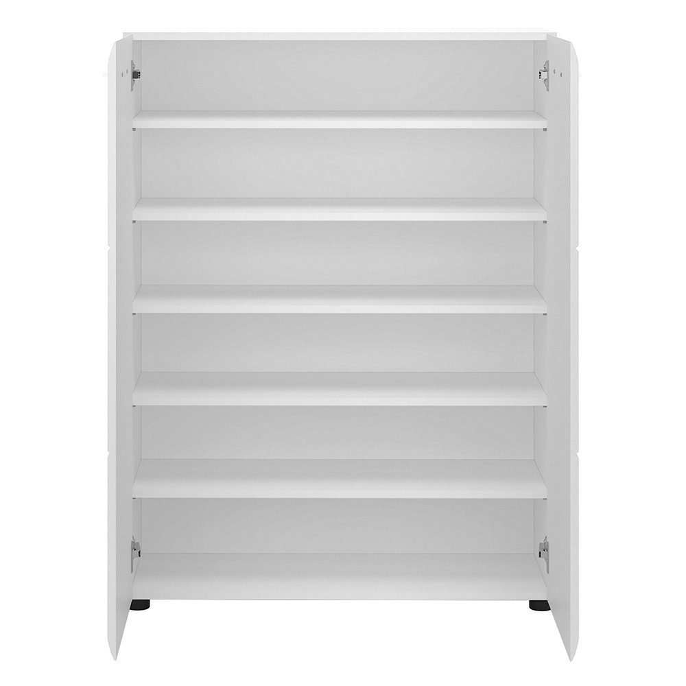 Lomadox Schuhschrank MALABO-129 Kommode 90 cm breit in weiß Hochglanz