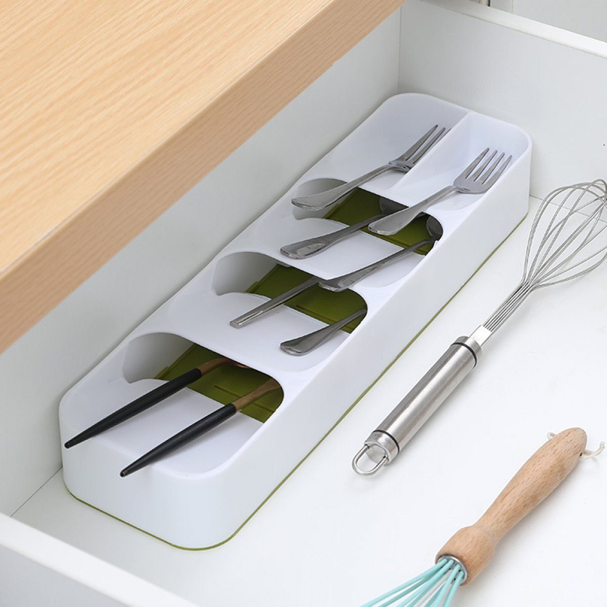 Küchenschubladen-Organizer, kompakter LENBEST St) Einsatz Besteckeinsatz (1 Besteckkasten,
