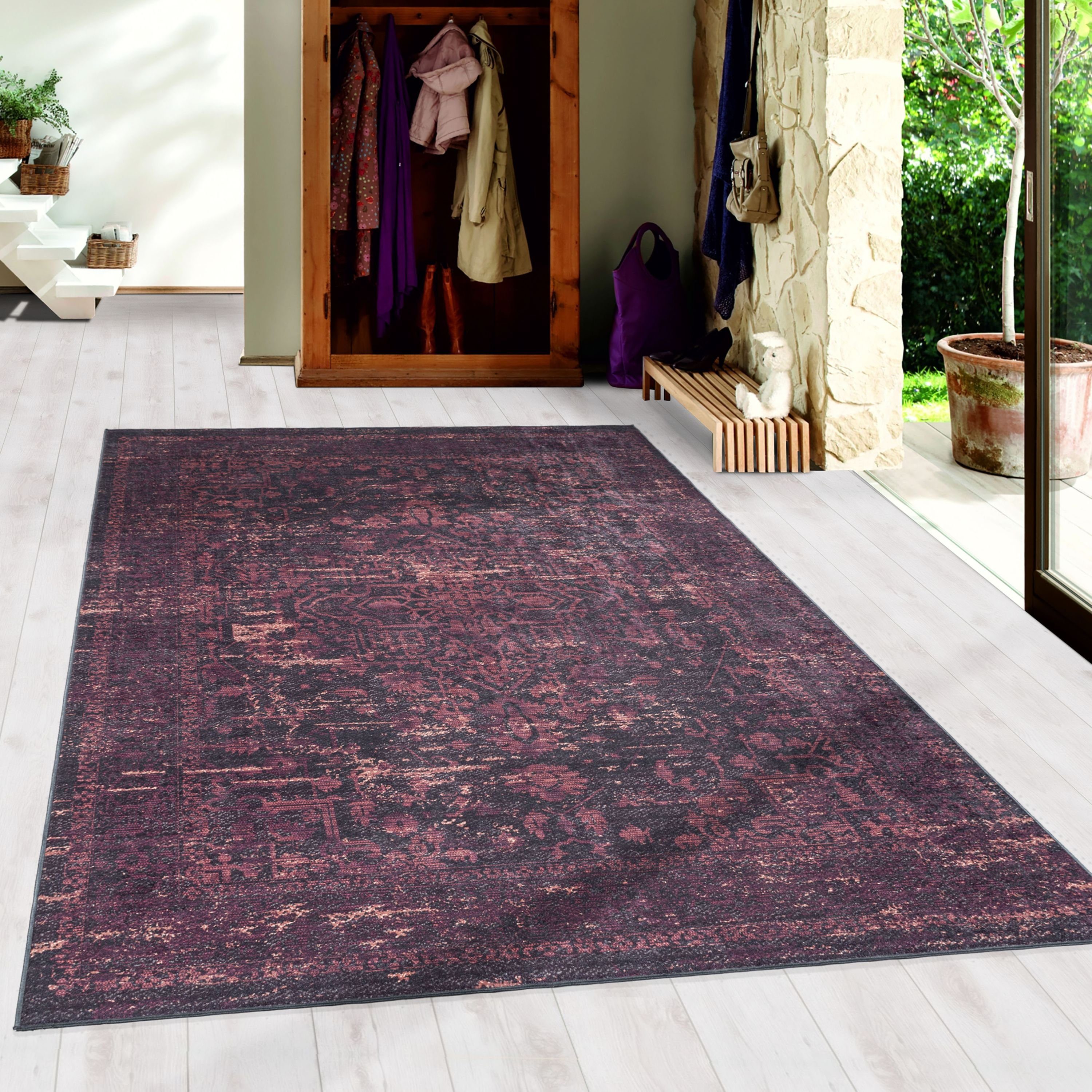 Teppium Teppich Vintage-Stil, Rechteckig, Höhe: 7 mm, Waschbarer Teppich Vi günstig online kaufen