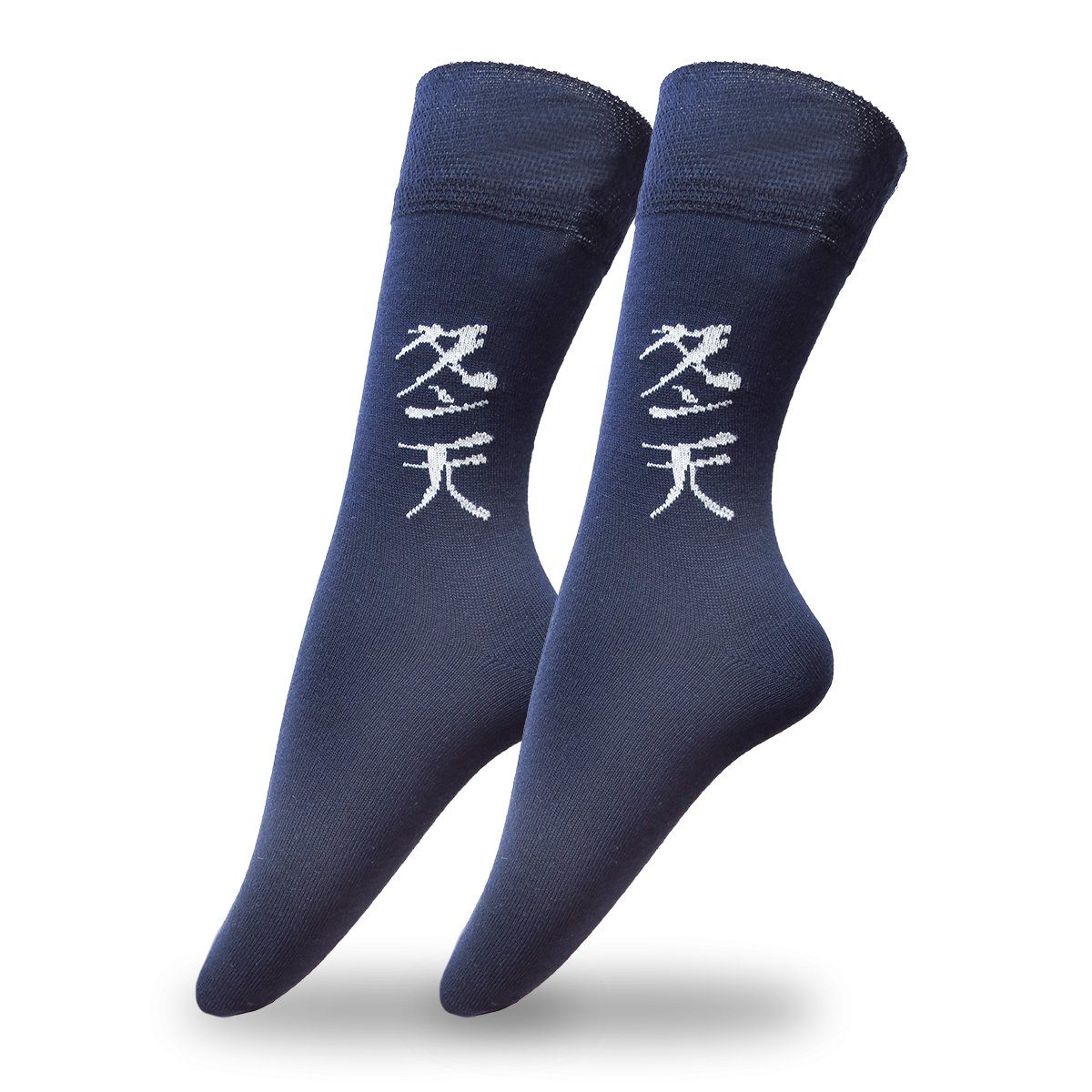 1 Norwegersocken Schriftsymbol soft, Bund Paar Originelli Socken "Asia" Sonia knöchellang marine elastischer