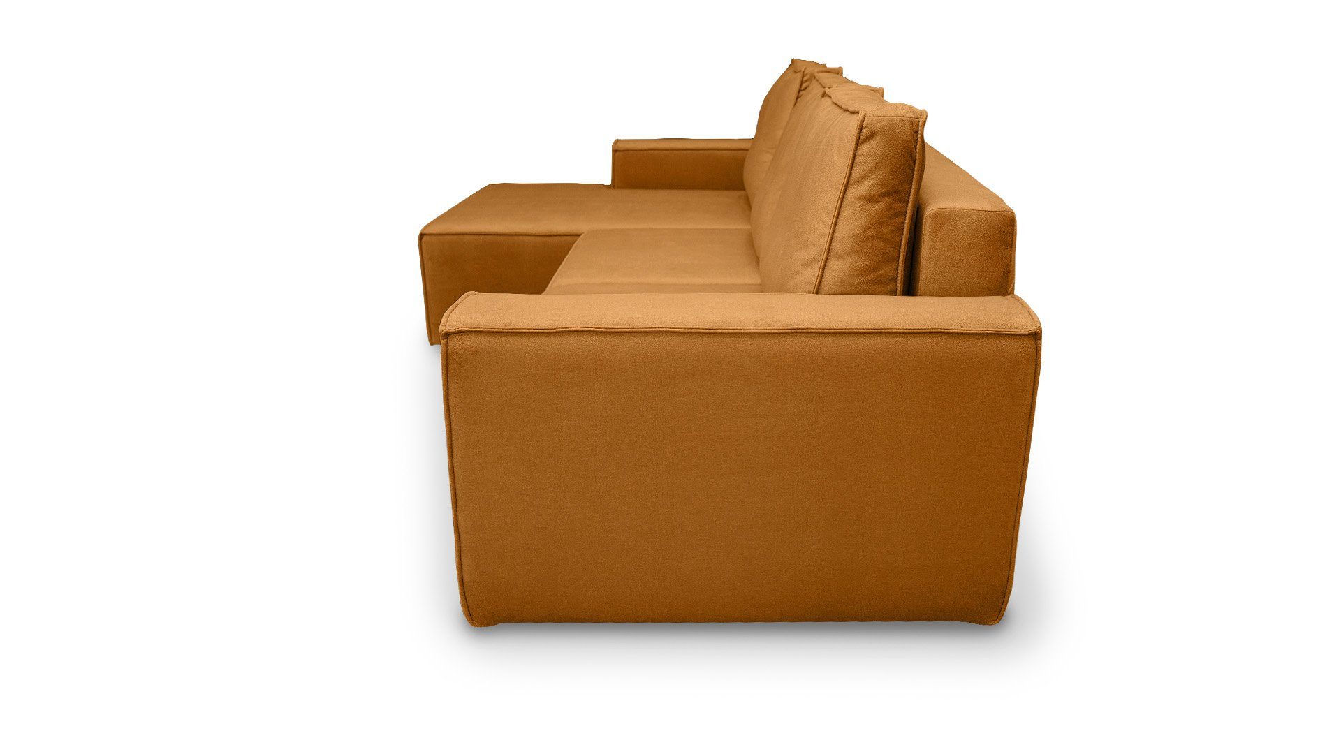 Ecksofa minimalistisches Armando Ecksofa Ein Wohnzimmer Gelb bequemes Siblo Schlaffunktion mit - modernes Ecksofa - Bettzeugbehälter -