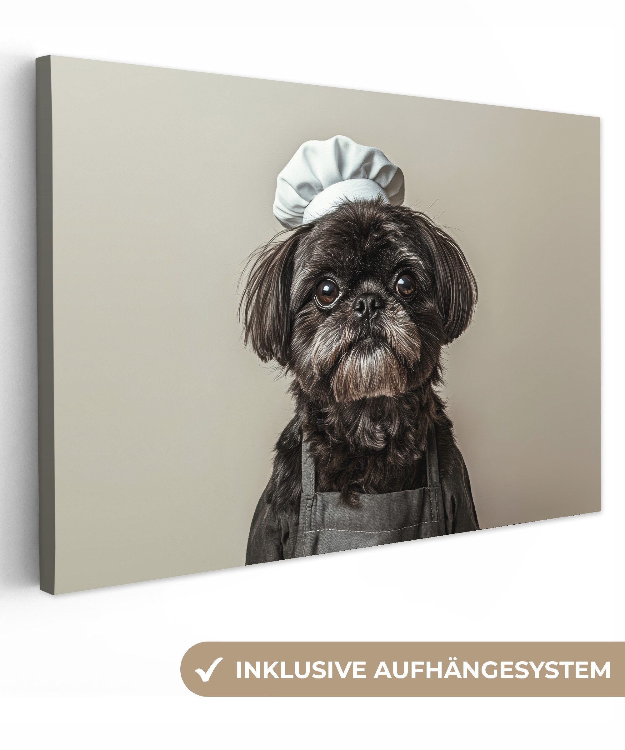 OneMillionCanvasses® Leinwandbild Kochkleidung - Schwarz - günstig online kaufen