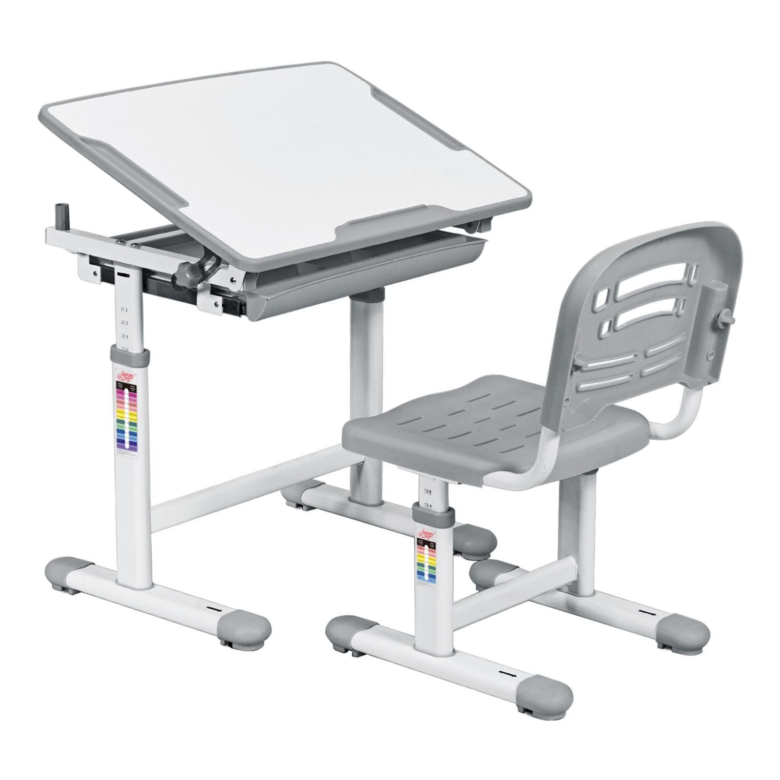 KOMFOTTEU Kinderschreibtisch mit Stuhl (Set), höhenverstellbar & neigbar günstig online kaufen