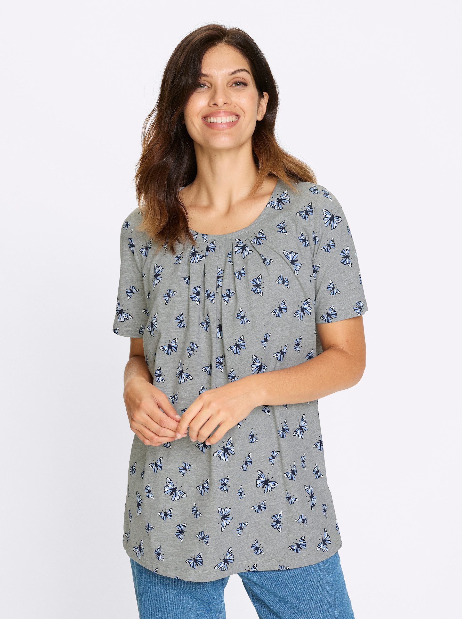 Sieh an! T-Shirt Longshirt Kurzarm