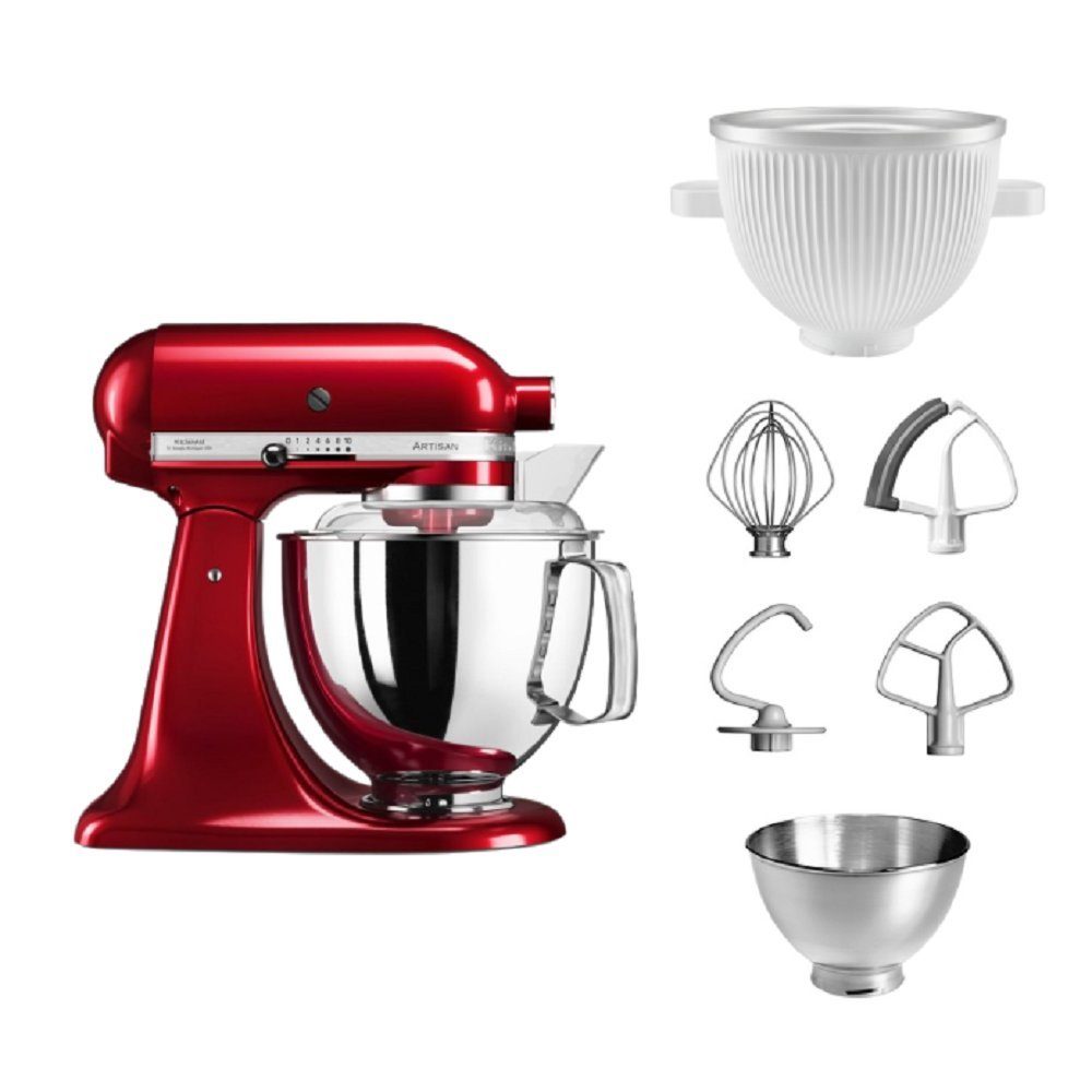 KitchenAid Küchenmaschine KitchenAid 4,8 L 5KSM175 Küchenmaschine Icelover mit Eiszubereiter Liebesapfelrot