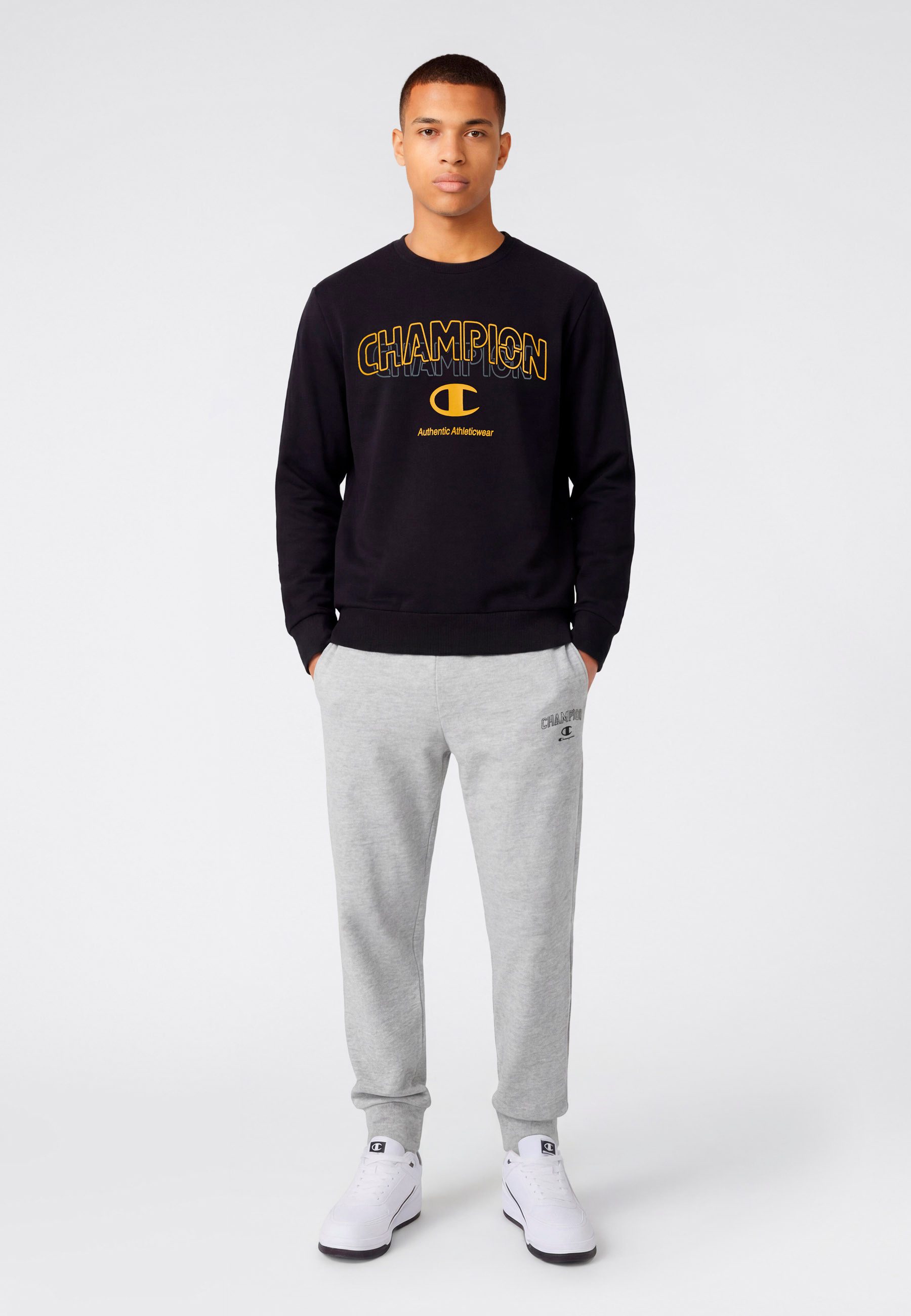 Champion Sweatshirt Graphic Terry Crewneck Sweatshirt mit Rundhalsausschnitt, sportlicher Schnitt, ohne Verschluss